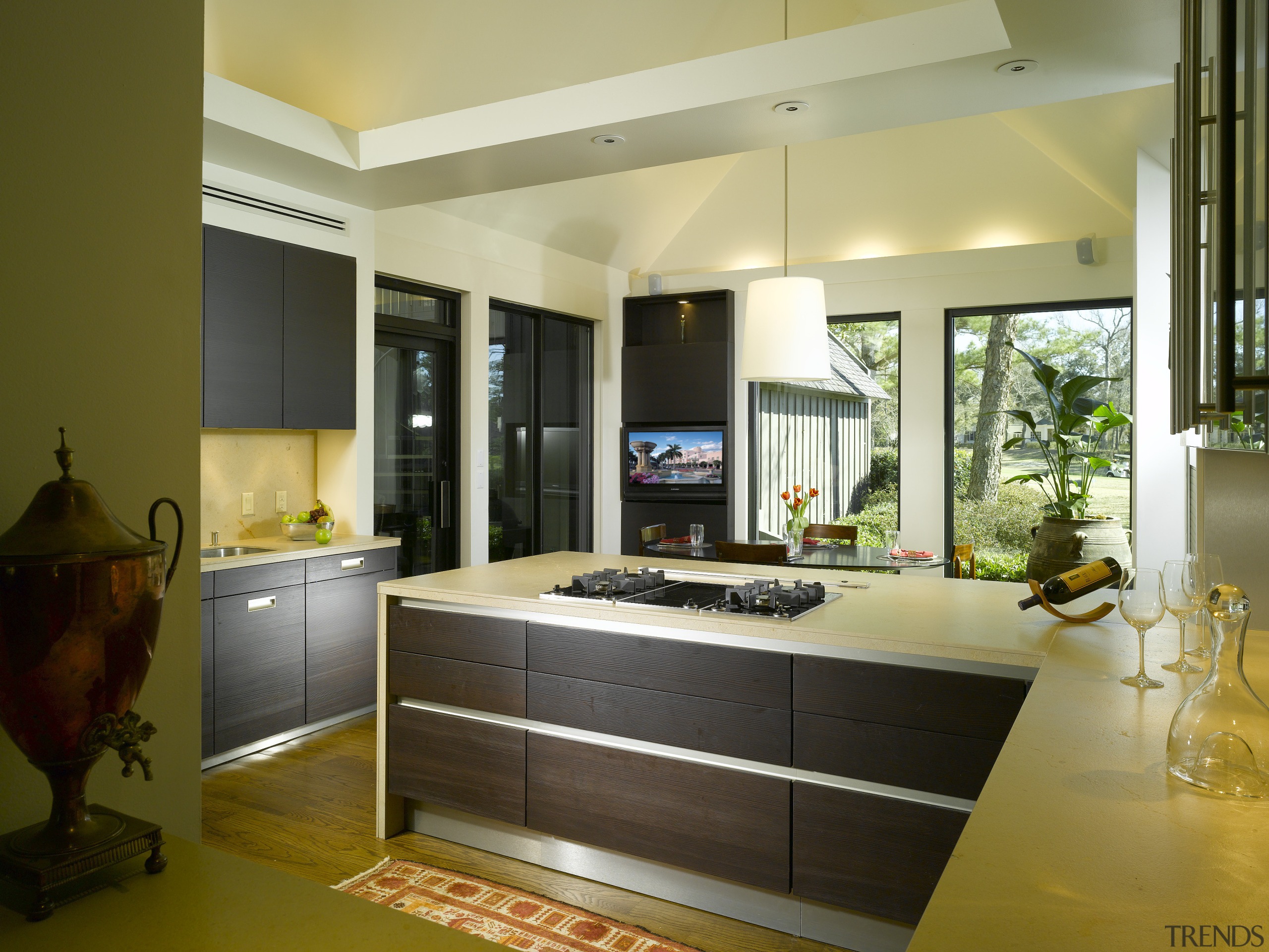 View of remodelled kitchen by SieMatic Atlanta. - cabinetry, countertop, interior design, kitchen, real estate, room, brown