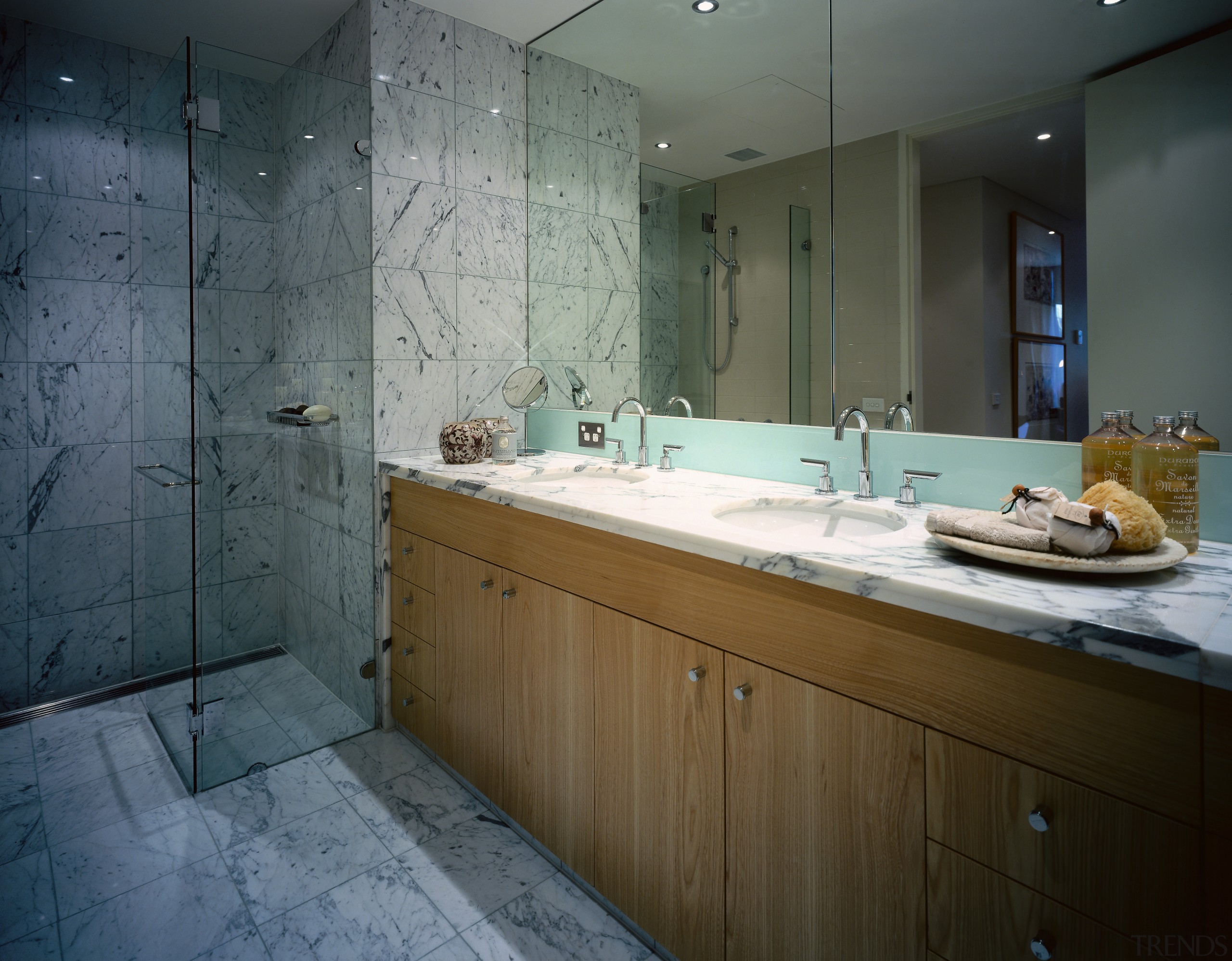 View of one of the bathrooms within the architecture, bathroom, bathtub, glass, interior design, property, room, gray