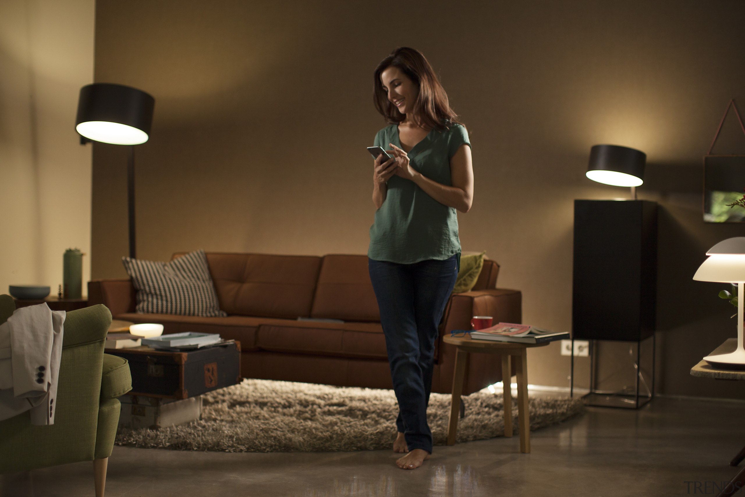 Philips Hue 04 - Philips Hue 04 - furniture, girl, interior design, lighting, room, table, brown