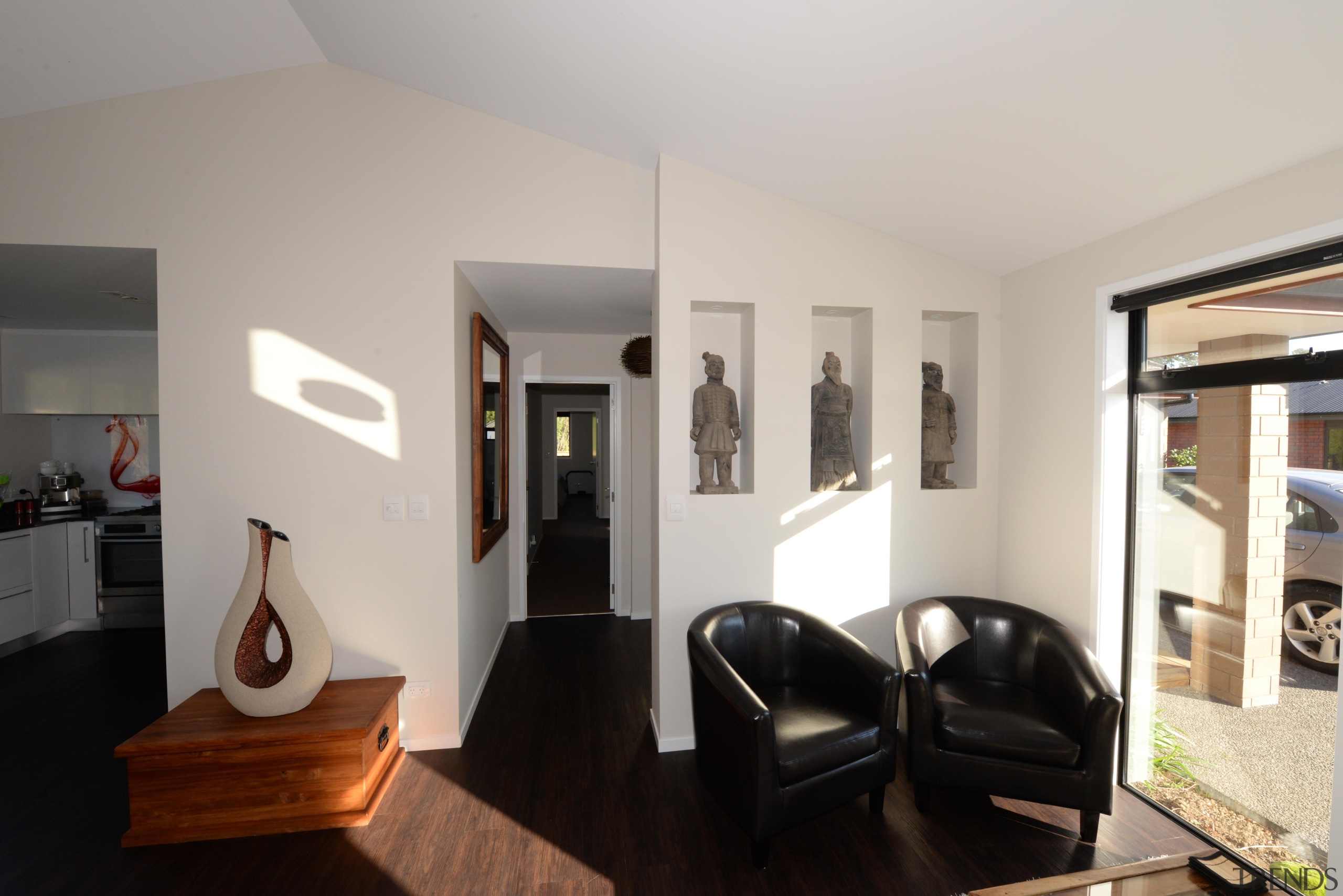 Living area in a home built by Fowler interior design, property, real estate, room, gray