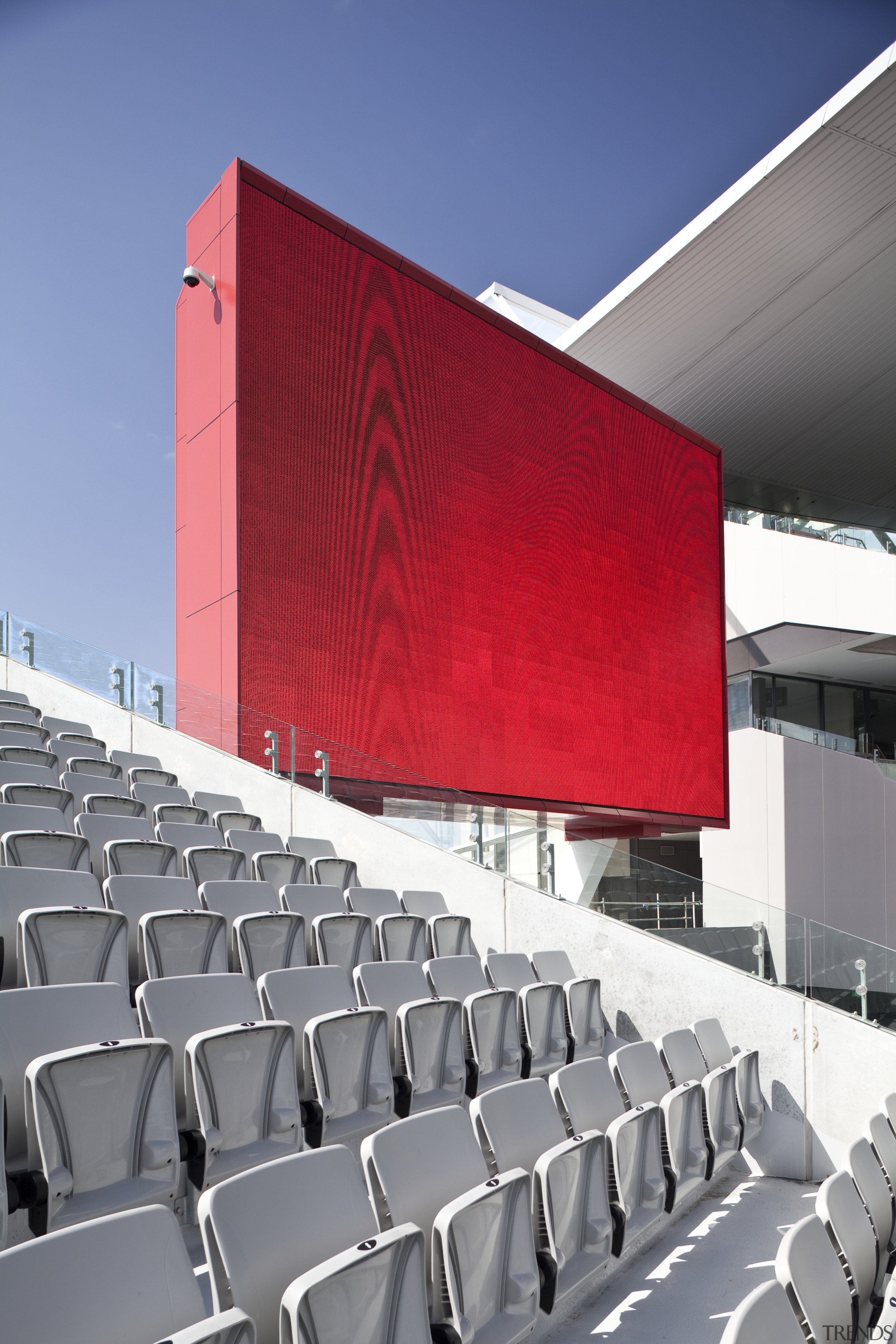 View of the stands at Eden Park which architecture, auditorium, building, structure, gray