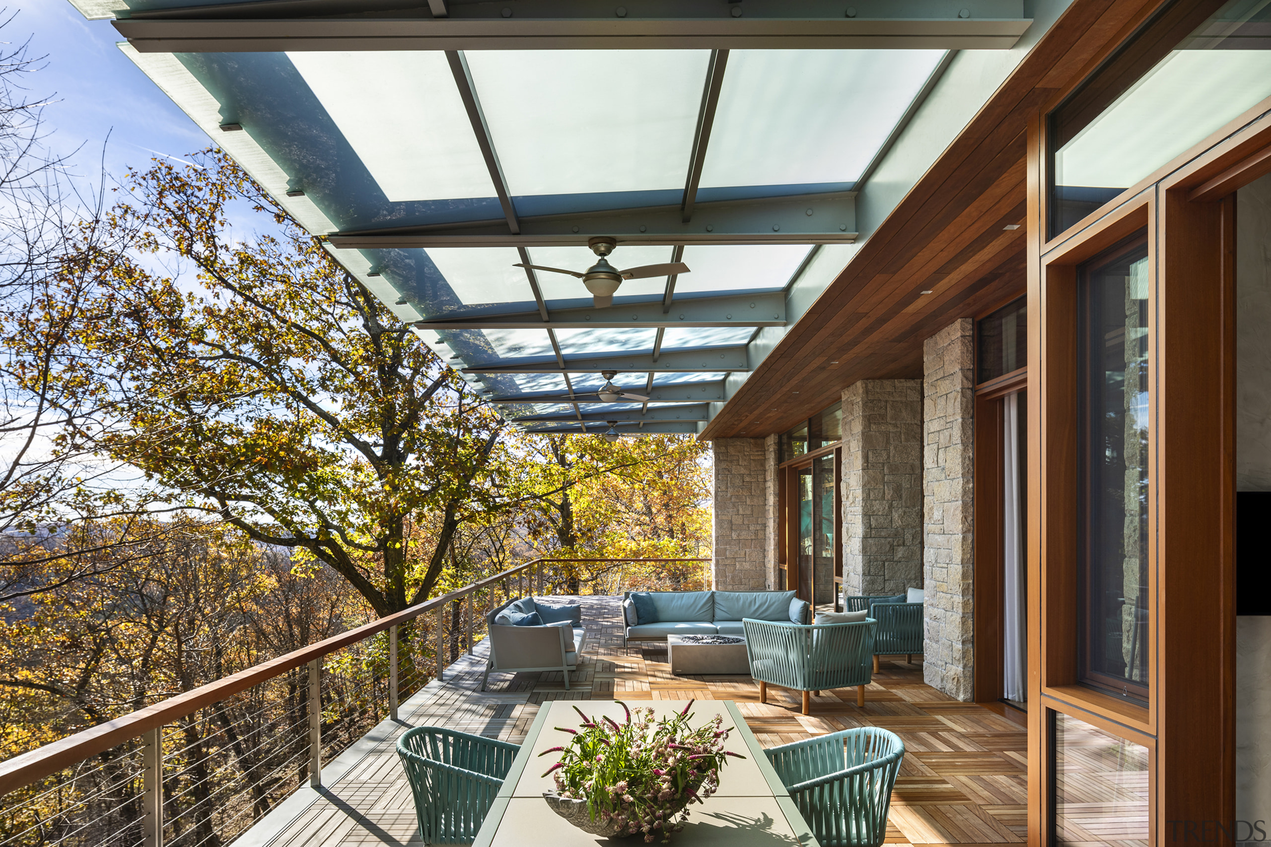 All rooms open onto a grand, one-hundred-foot terrace 