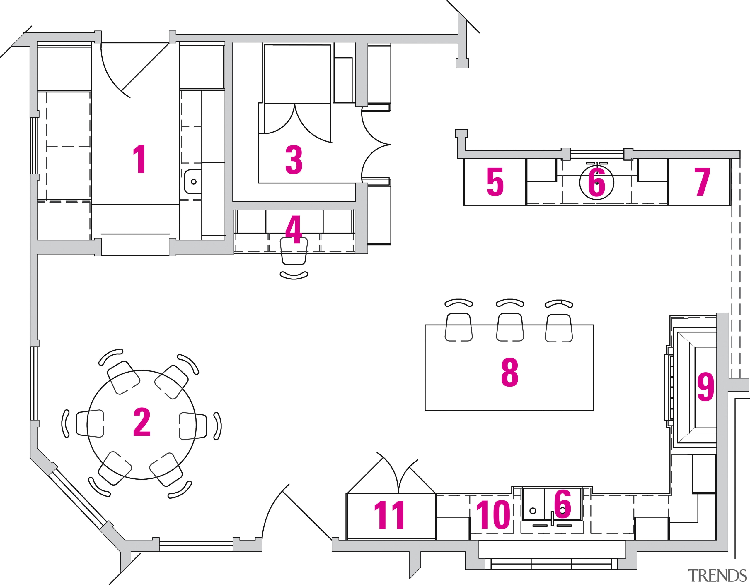 view of architectual plans kitchen and surrounding areas. area, design, diagram, drawing, floor plan, line, product, product design, technical drawing, white