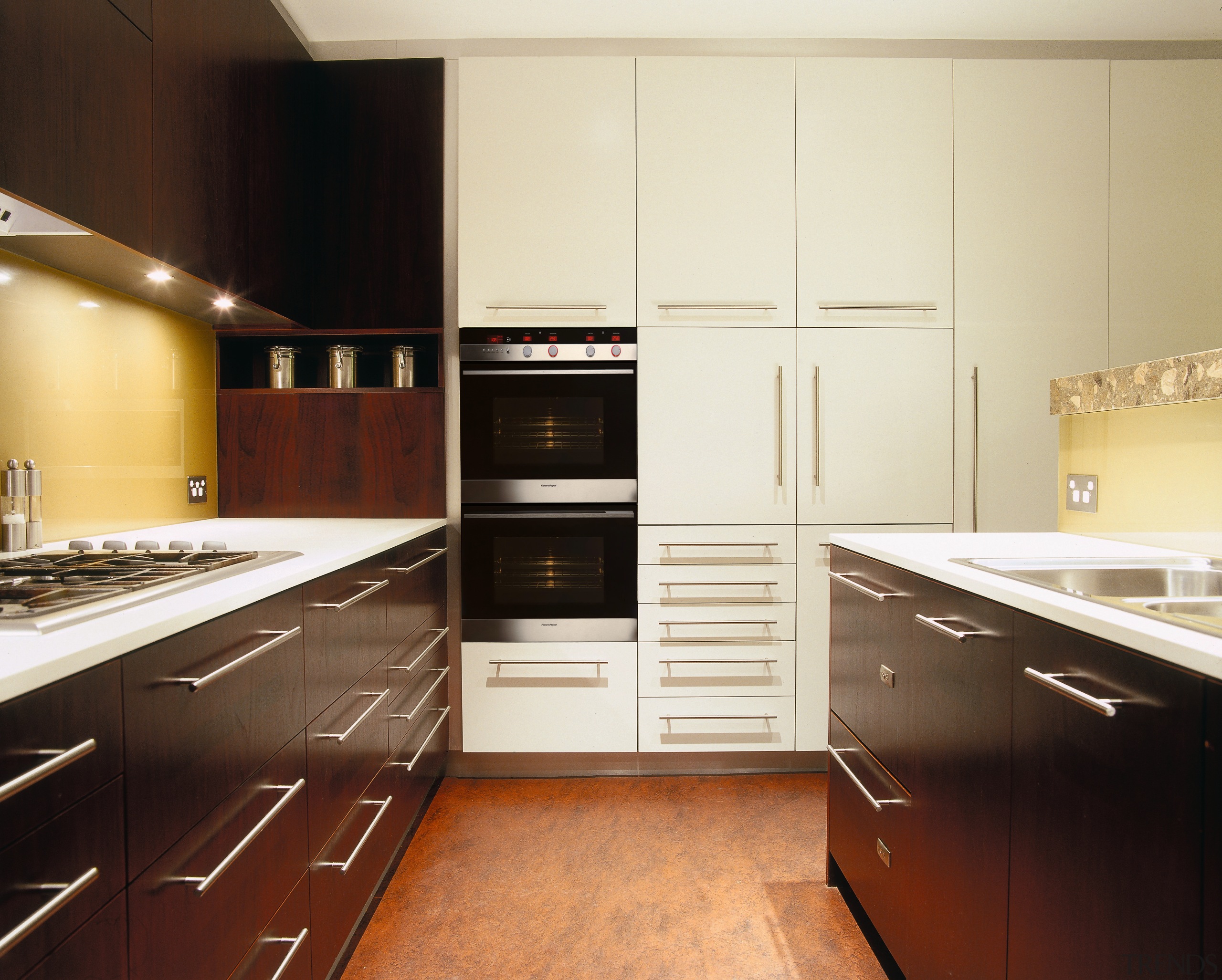 Tomorrow's kitchen today-the latest appliance technology from Fisher cabinetry, countertop, cuisine classique, floor, flooring, hardwood, interior design, kitchen, room, under cabinet lighting, white, black