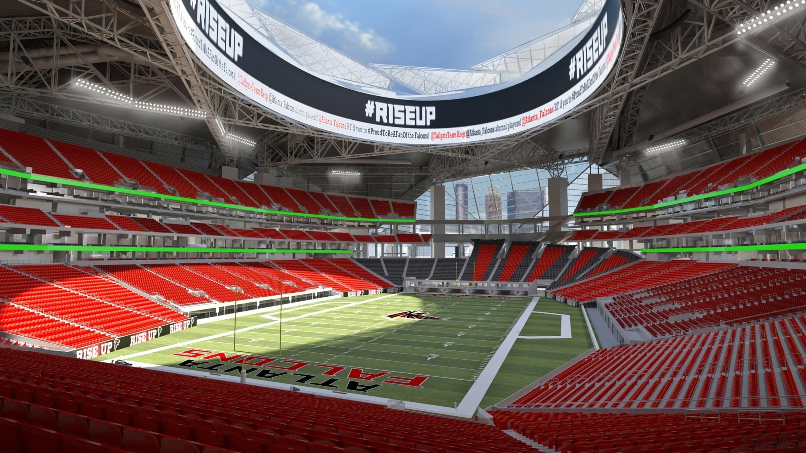 Mercedes-Benz Stadium 09 - Mercedes-Benz Stadium 09 - arena, soccer specific stadium, sport venue, stadium, structure, red