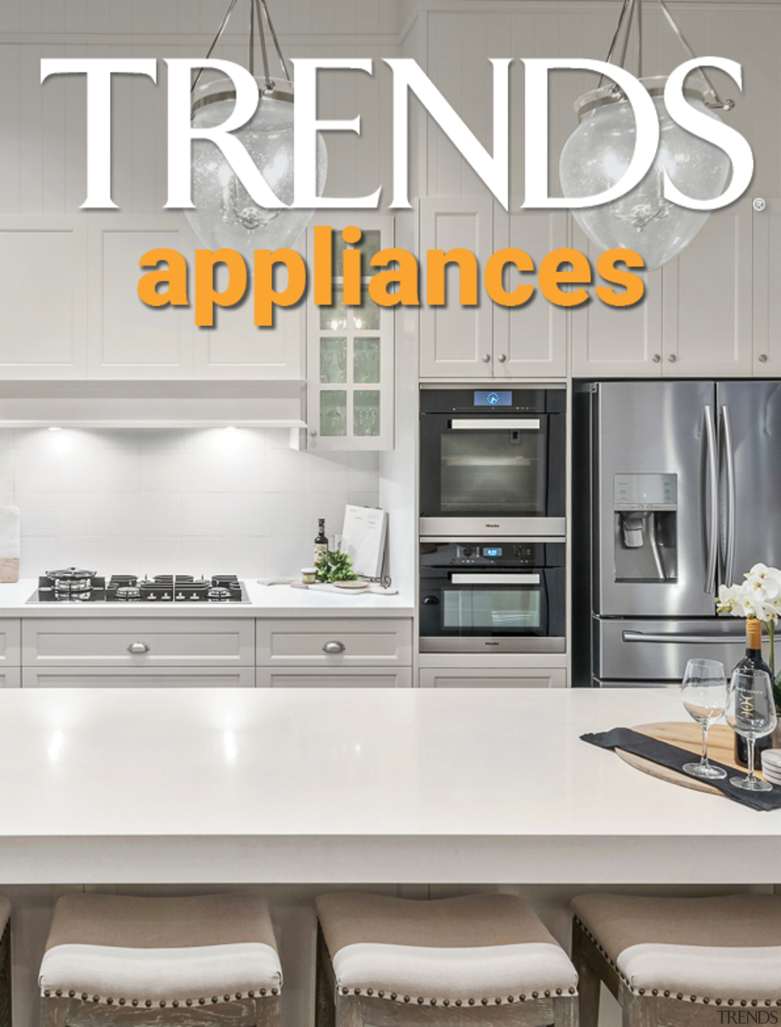 TRENDS MINI COVER 19 applainces - building | building, cabinetry, ceiling, countertop, cuisine classique, cupboard, floor, flooring, furniture, home, house, interior design, kitchen, kitchen stove, lighting, material property, property, real estate, room, small appliance, table, tile, white, white, gray