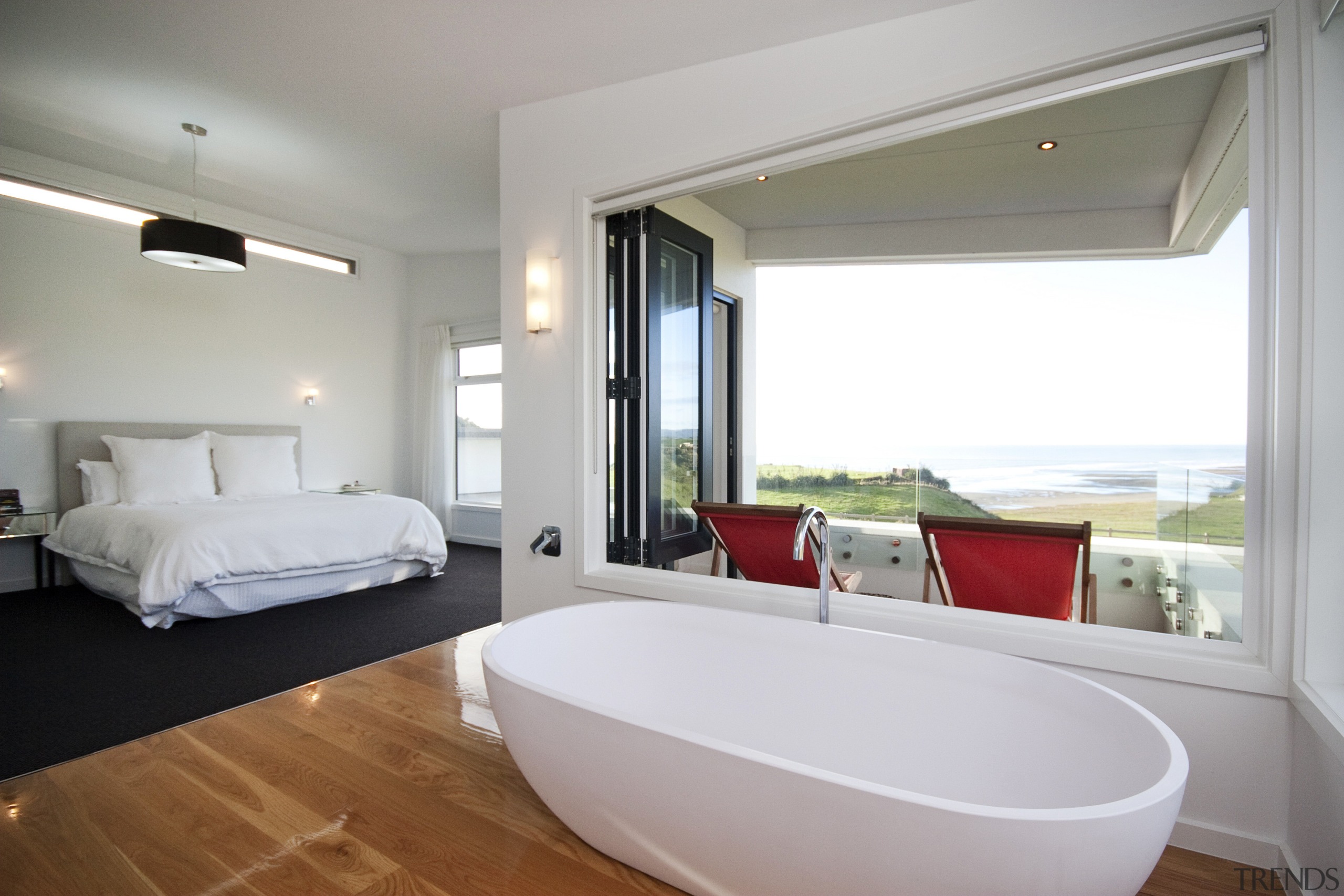 Luxury is an open master suite  in bathroom, estate, floor, interior design, real estate, room, suite, window, gray