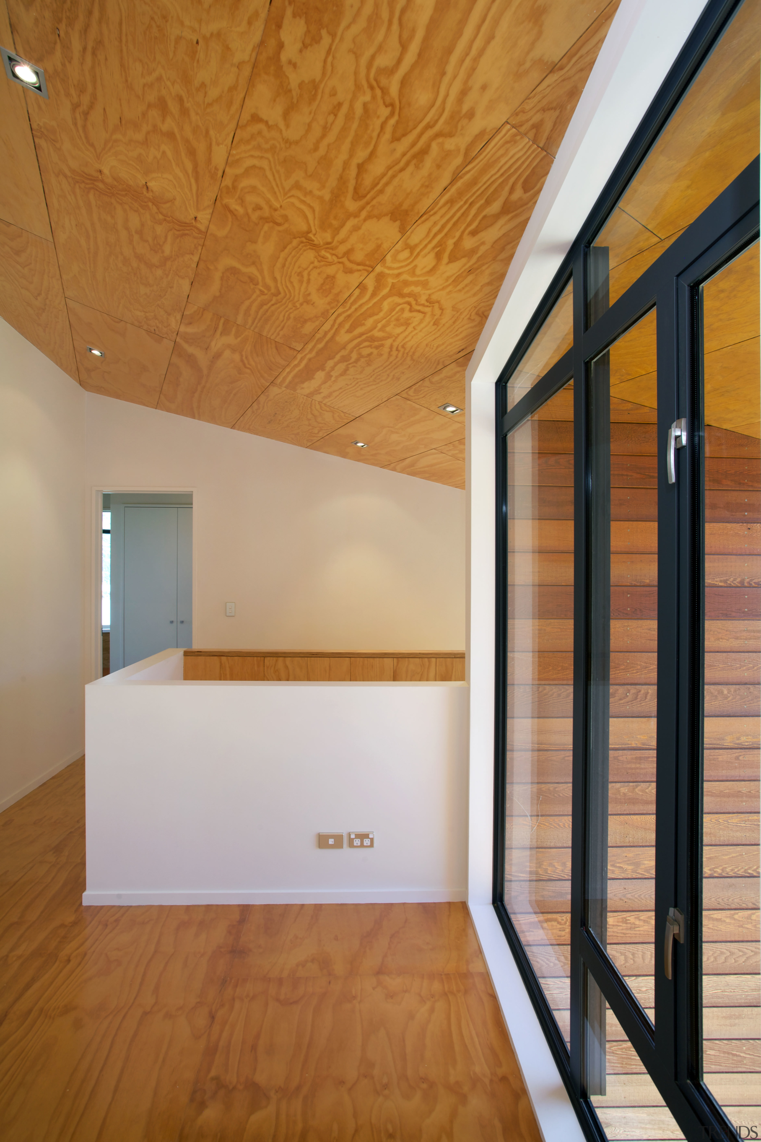 Timber passage to stairway - Timber passage to architecture, ceiling, daylighting, estate, floor, flooring, hardwood, home, house, interior design, laminate flooring, property, real estate, wall, wood, wood flooring, brown