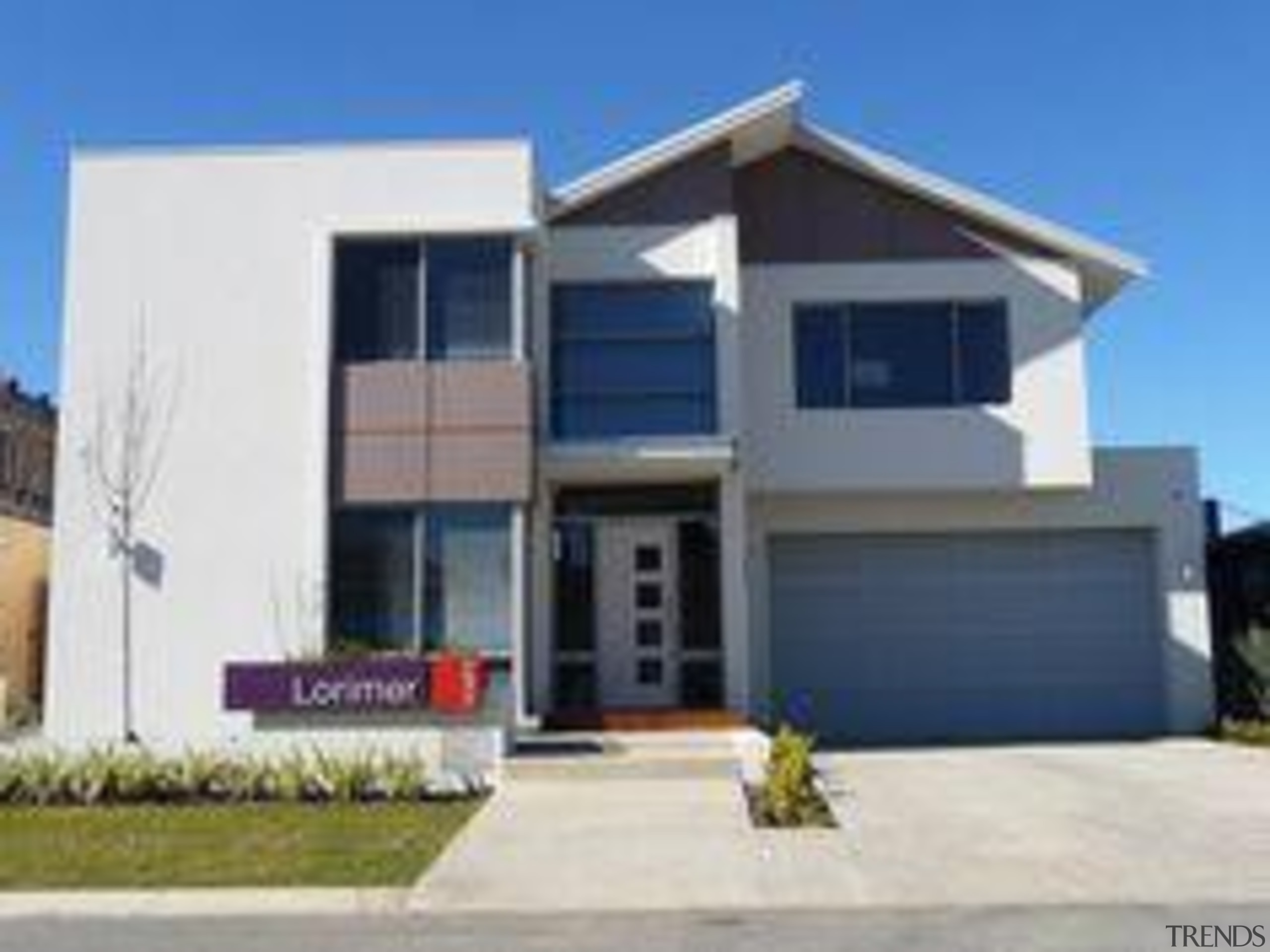 Laminam - Thin ceramic tiles for floors, walls commercial building, corporate headquarters, elevation, facade, home, house, property, real estate, residential area, blue, white