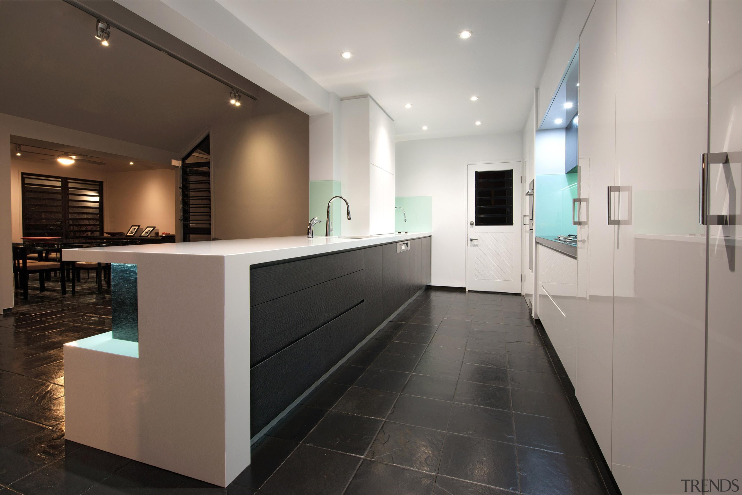 Winner Kitchen Design &amp; Kitchen of the Year floor, flooring, interior design, kitchen, lobby, product design, real estate, gray, black