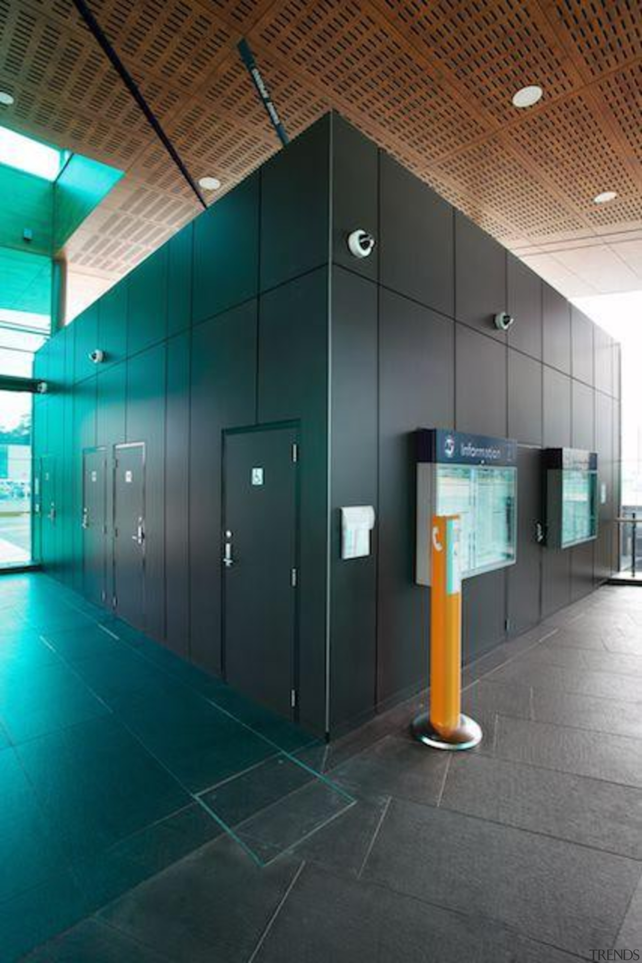 Wall lining featuring Laminam Filo Pece - Laminam architecture, ceiling, daylighting, floor, glass, black