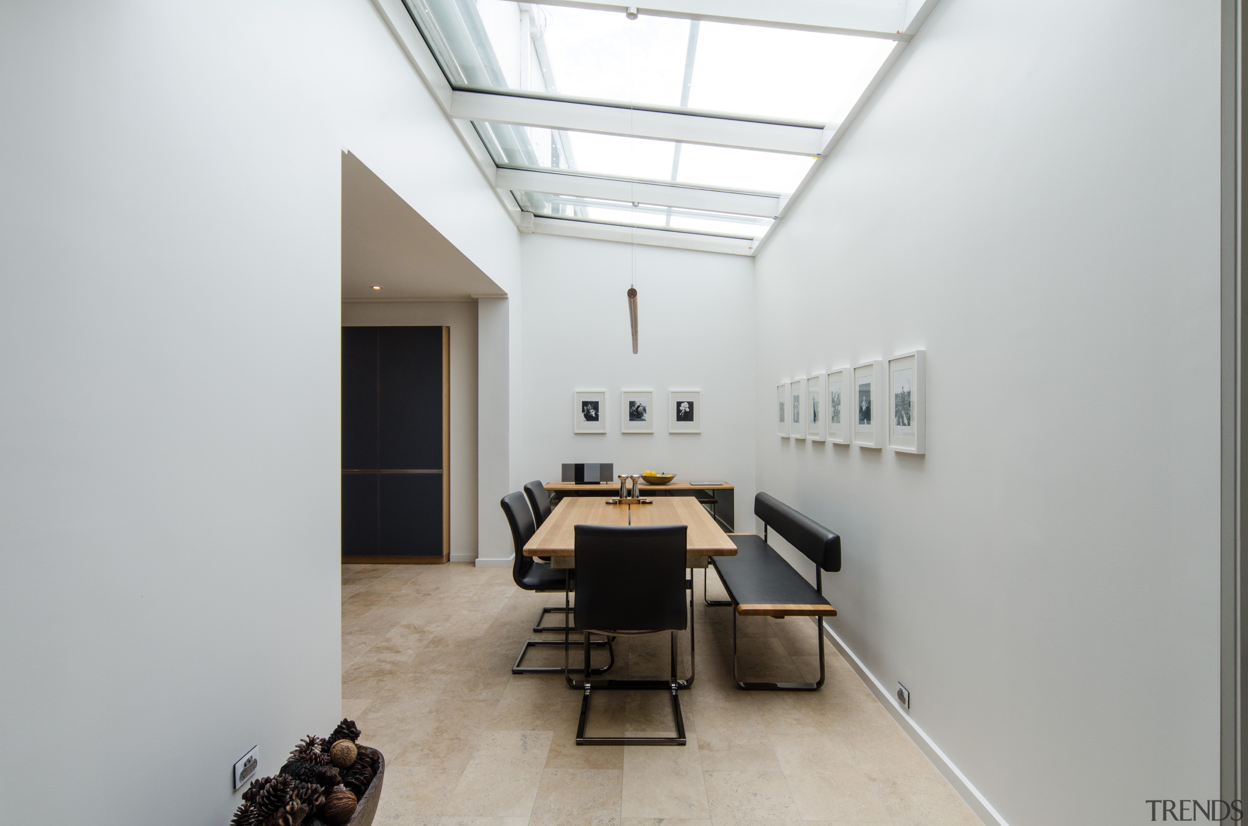 Dining under the stars  a ceiling of architecture, ceiling, daylighting, house, interior design, loft, product design, white, gray