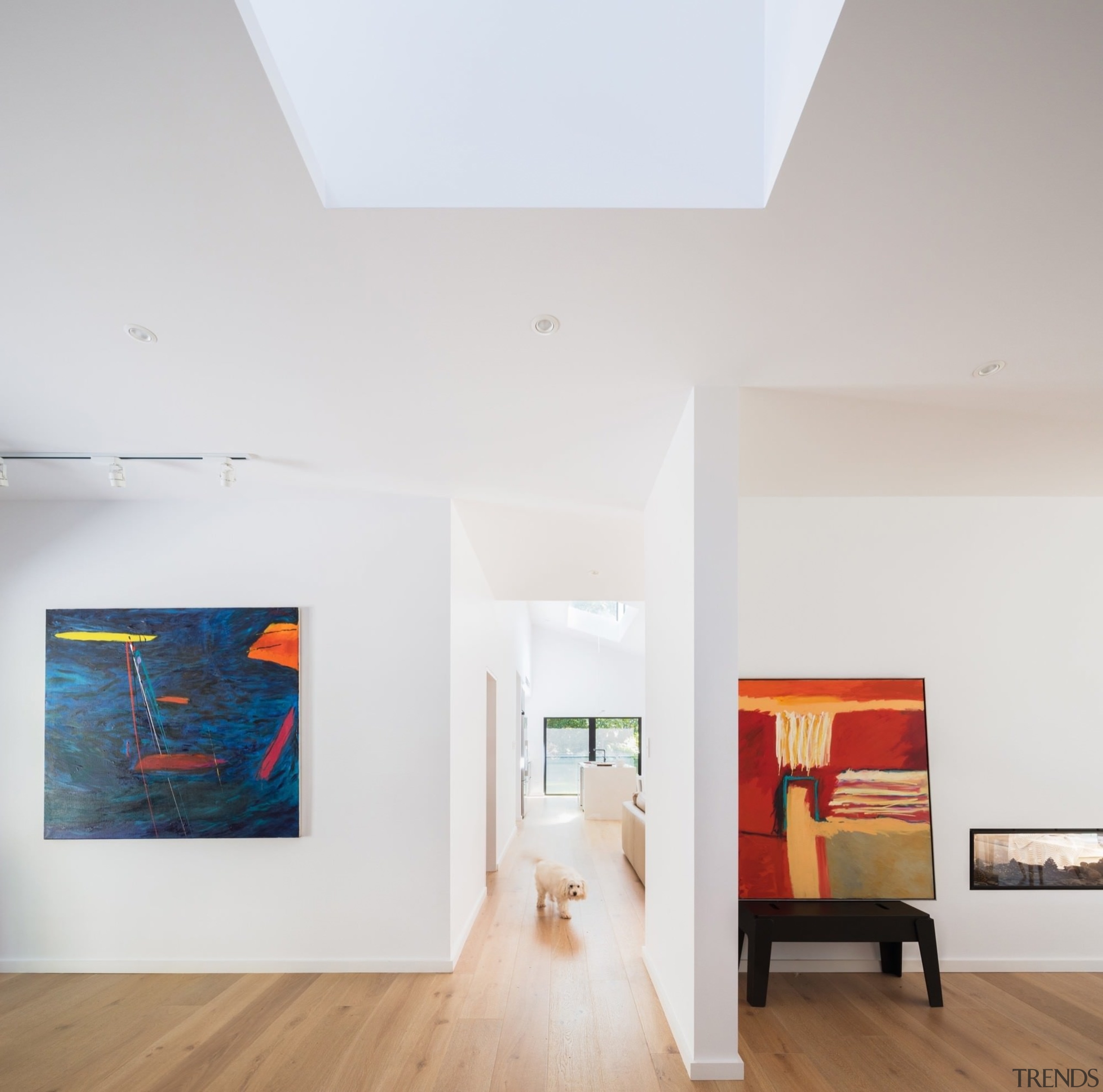 Architect: Bijl ArchitecturePhotography by Katherine Lu architecture, ceiling, daylighting, exhibition, floor, hardwood, home, house, interior design, living room, loft, room, wall, wood, wood flooring, white