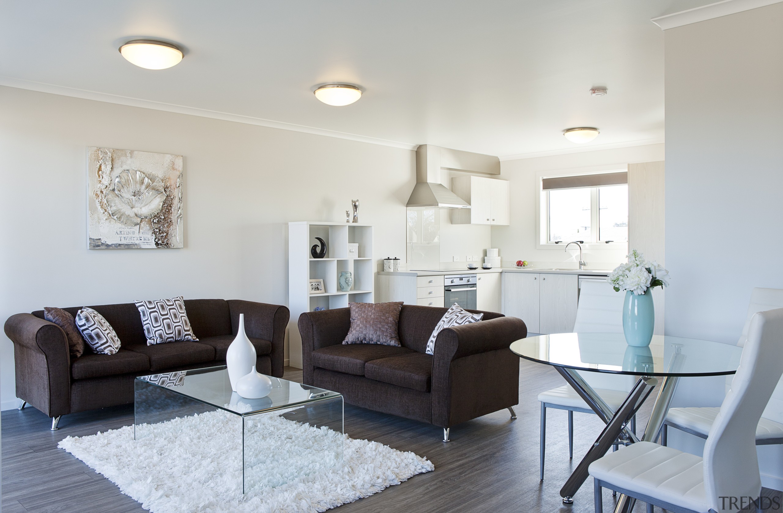 Touch of class  Yellowfox fitout of Cameron ceiling, floor, home, house, interior design, living room, property, real estate, room, gray