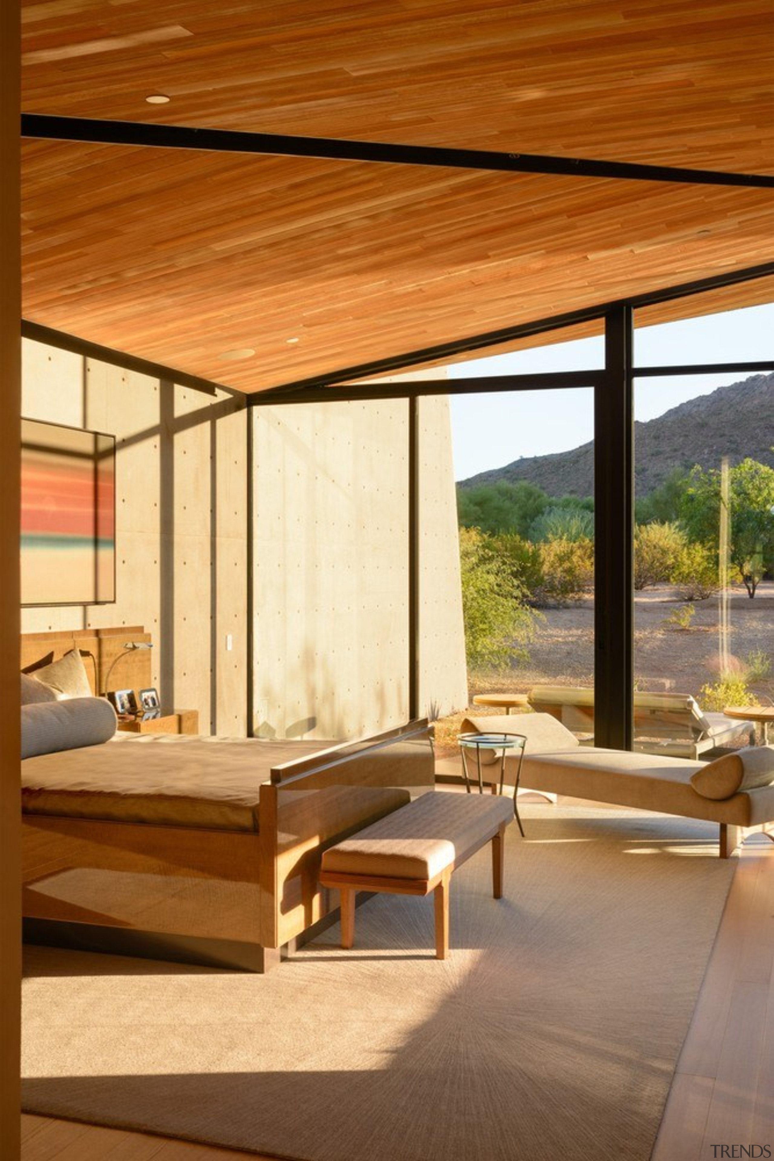 Dancing Light House Kendle Design Collaborative15 - architecture architecture, ceiling, daylighting, floor, flooring, furniture, hardwood, house, interior design, living room, outdoor furniture, outdoor structure, roof, shade, table, window, wood, brown