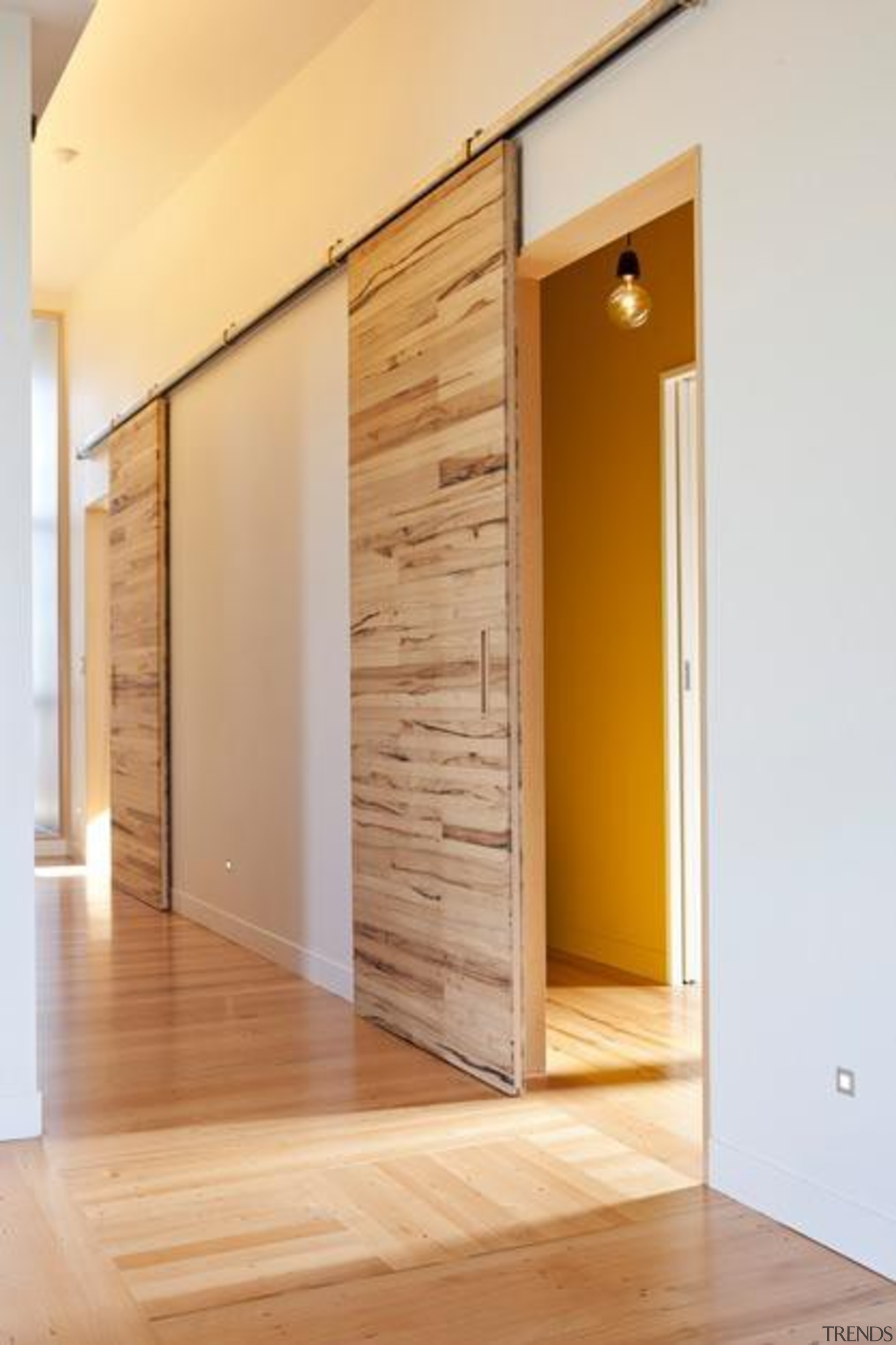 recycled tawa slider doors - recycled tawa slider architecture, door, floor, flooring, hardwood, home, interior design, real estate, wall, wood, wood flooring, orange