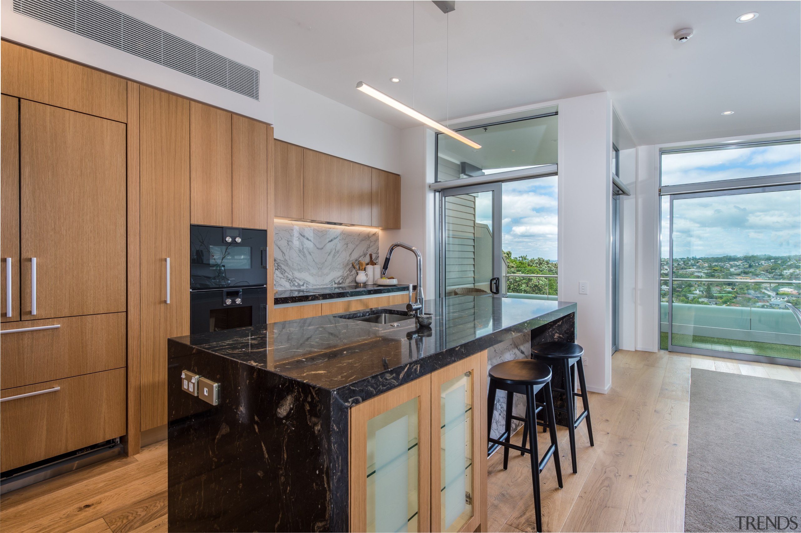 Kitchen featuring Gaggenau appliances and marble benchtops countertop, home, interior design, kitchen, real estate, gray