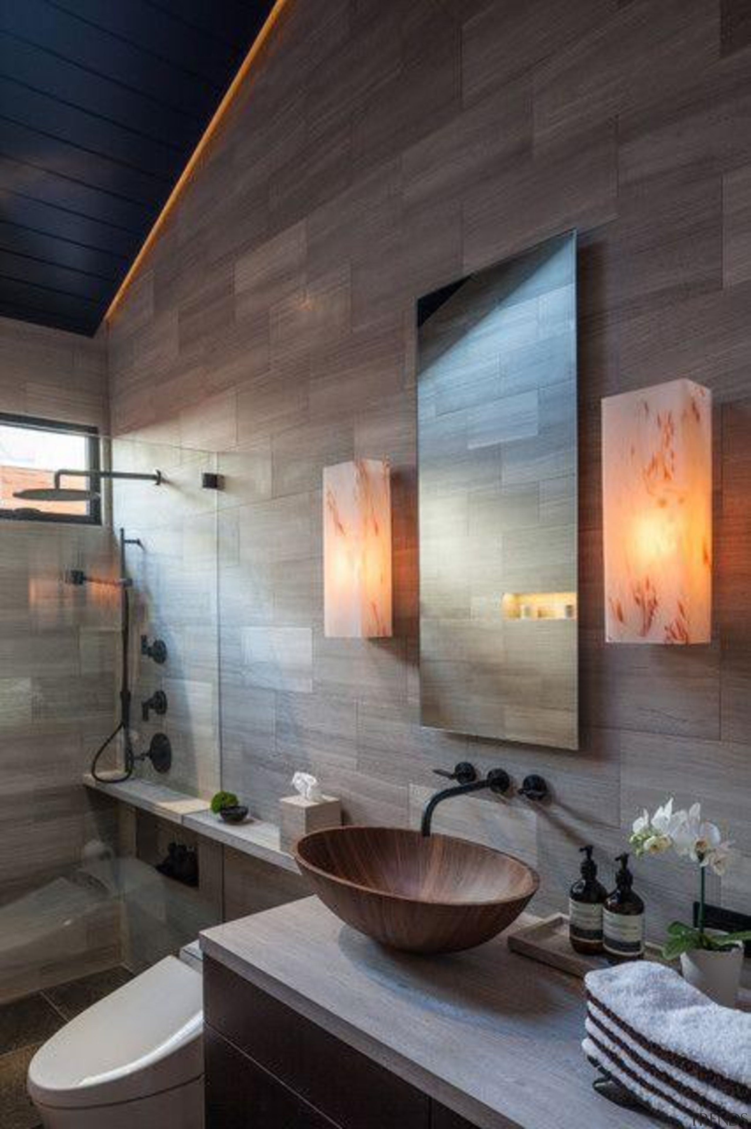 Definitely and idea to play with and yes architecture, bathroom, ceiling, interior design, wall, black, gray