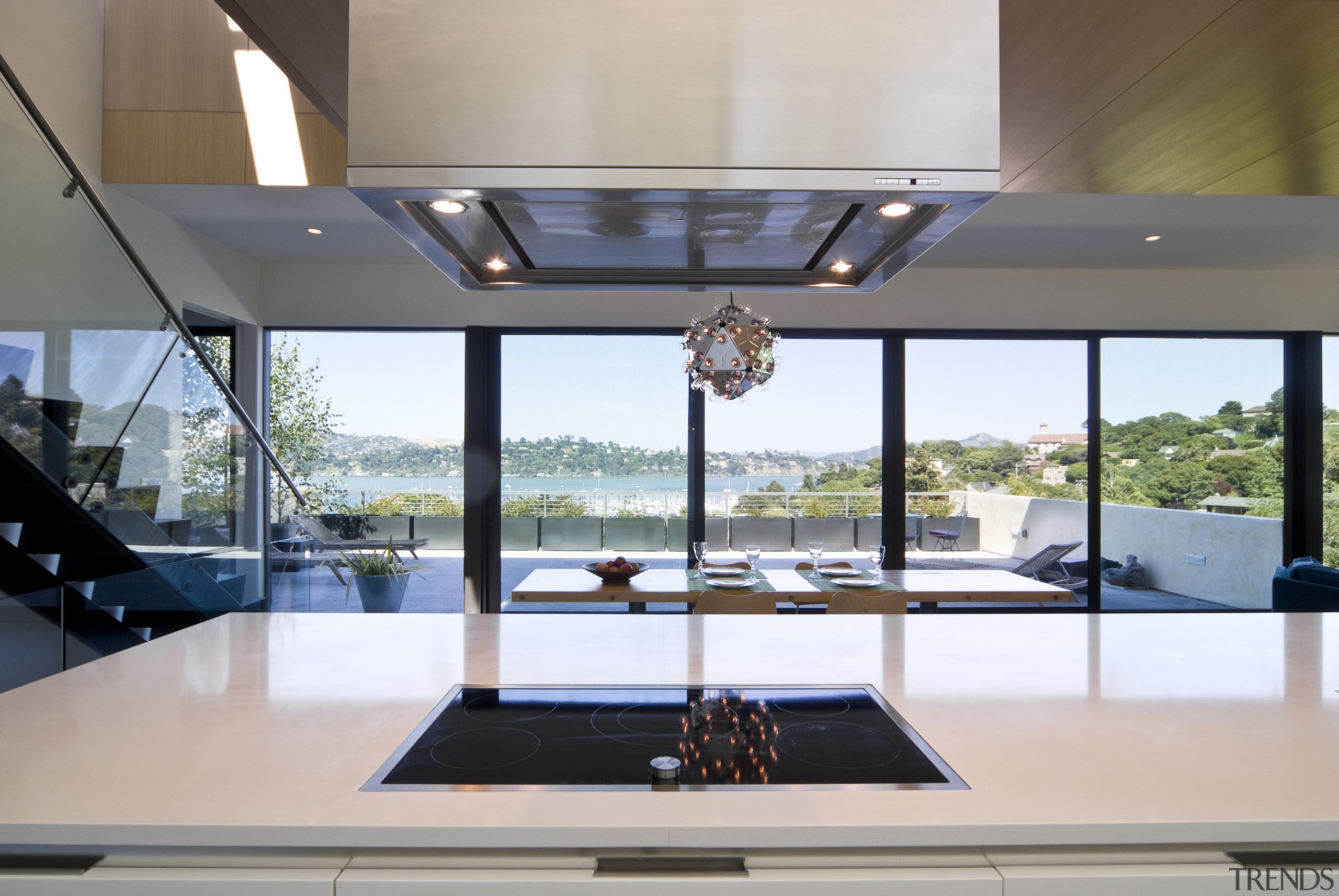 View of kitchen designed by Tim Rempel of architecture, daylighting, glass, house, interior design, real estate, window, gray