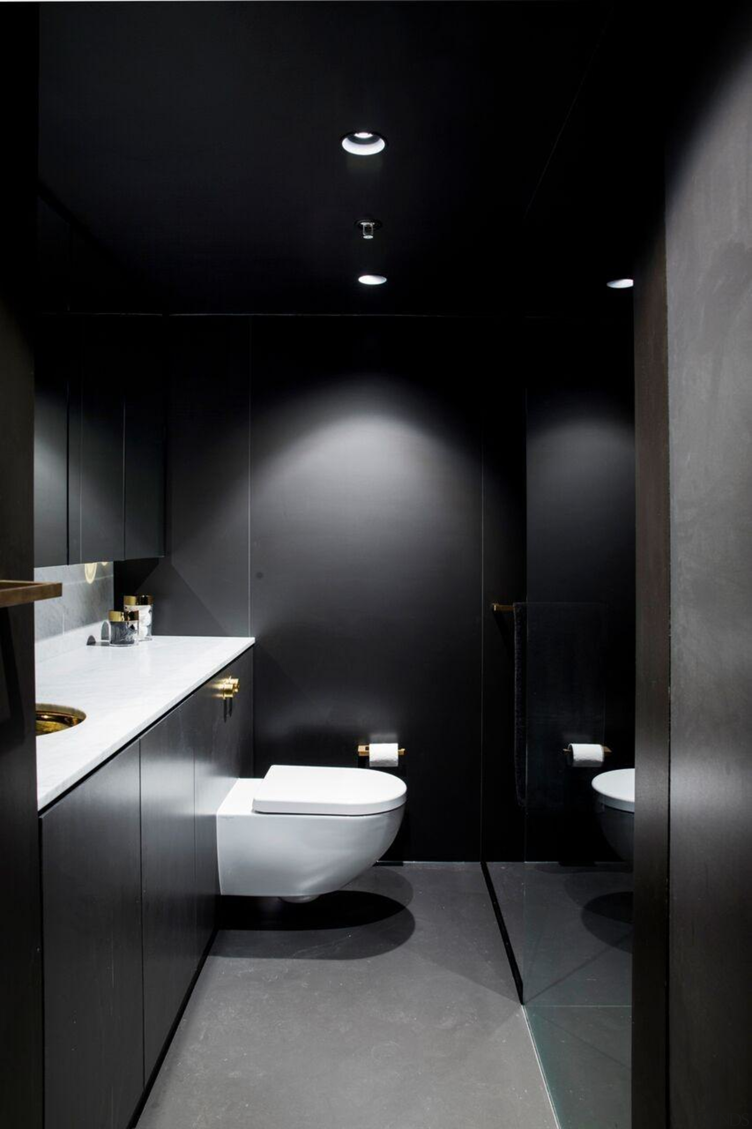 Architect: Architect Prinea - X - architecture | architecture, bathroom, bidet, ceiling, daylighting, floor, interior design, plumbing fixture, product design, room, sink, toilet, black