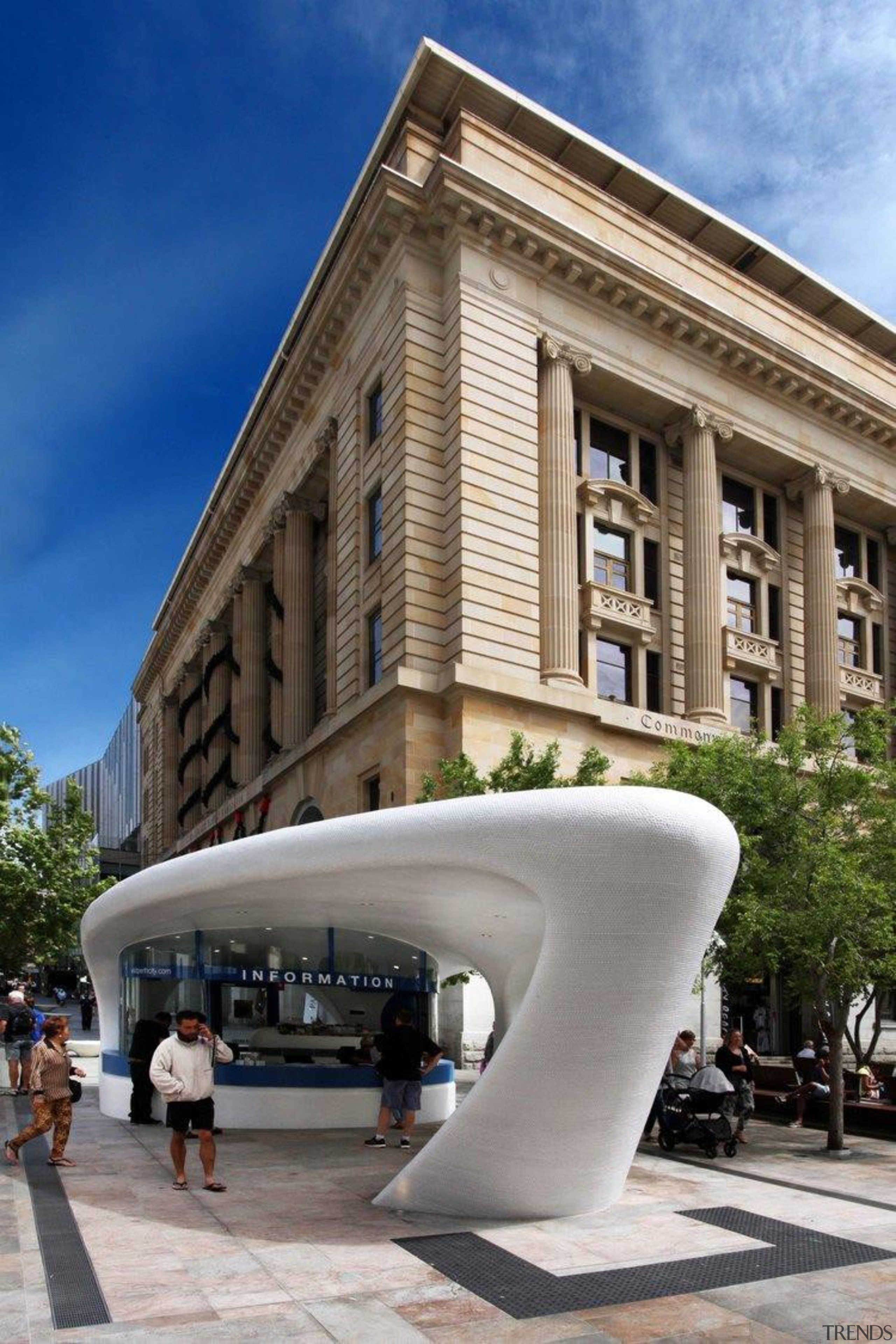 This award-winning architectural kiosk by Coniglio Ainsworth Architects apartment, architecture, building, condominium, facade, mixed use, sky, gray