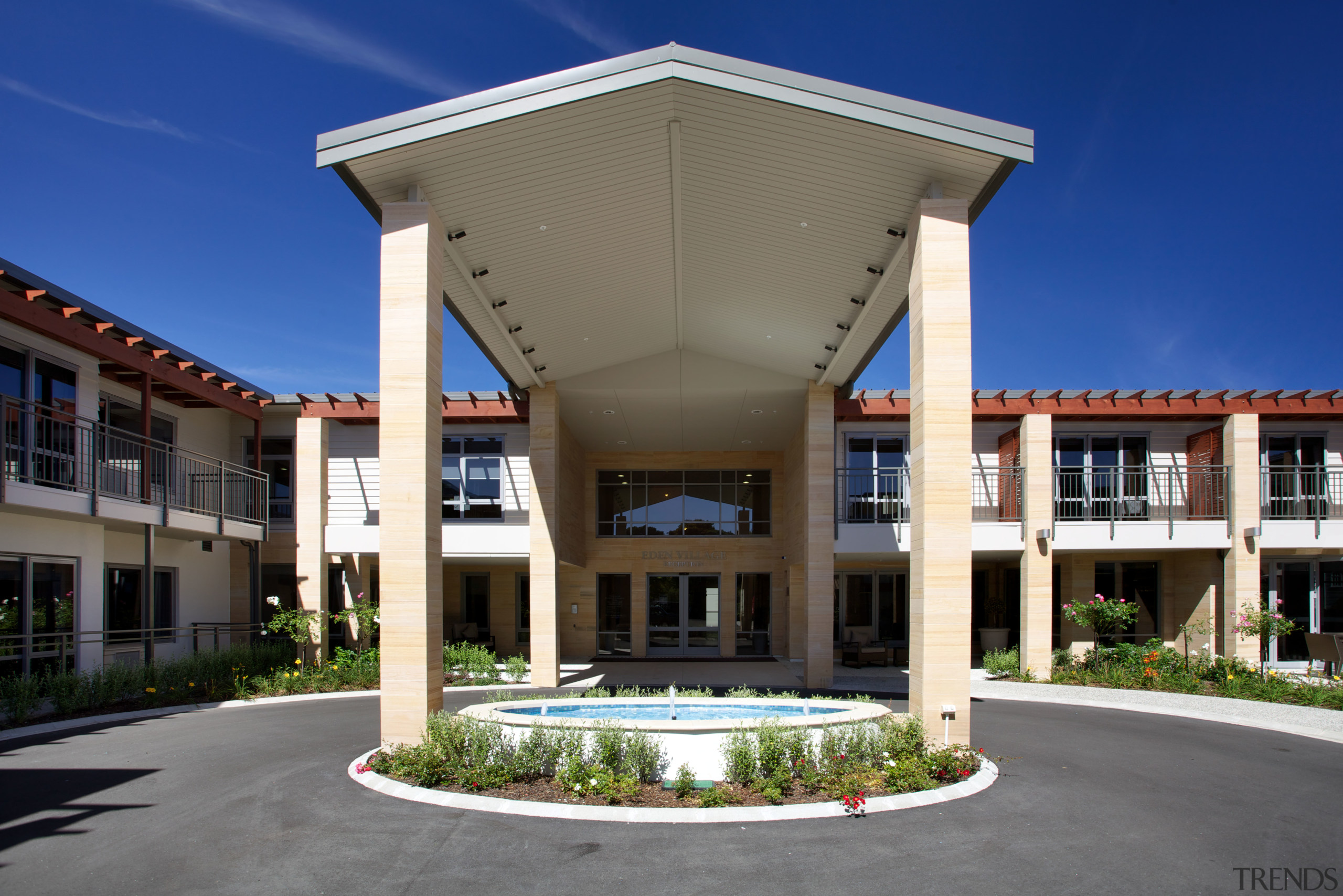 Entrance Area - Entrance Area - apartment | apartment, building, commercial building, condominium, corporate headquarters, elevation, estate, home, hotel, house, mansion, mixed use, property, real estate, gray, blue