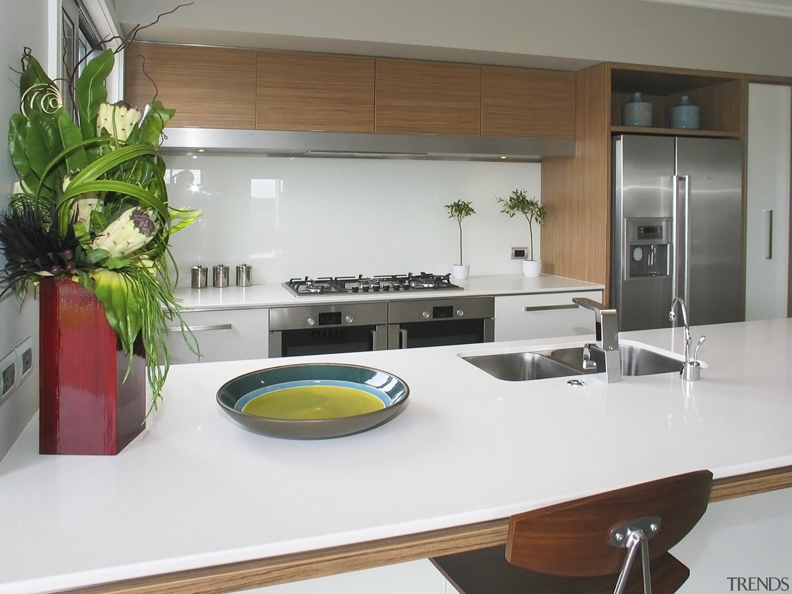 View of a kitchen which was designed by countertop, interior design, kitchen, gray, white