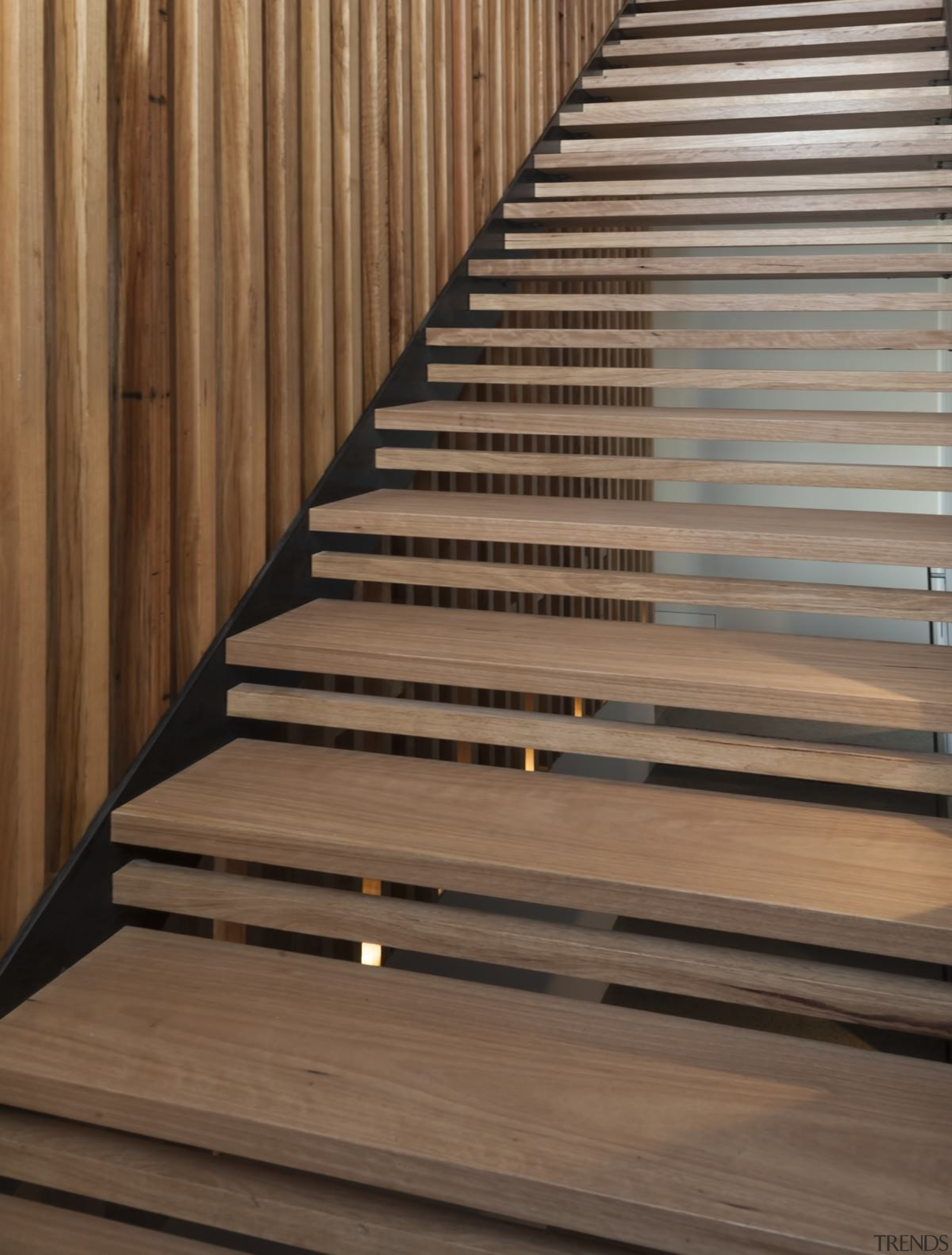 Architect: mcmahon and nerlich architectsPhotography by superk daylighting, floor, handrail, hardwood, laminate flooring, line, lumber, plywood, stairs, wood, wood stain, brown