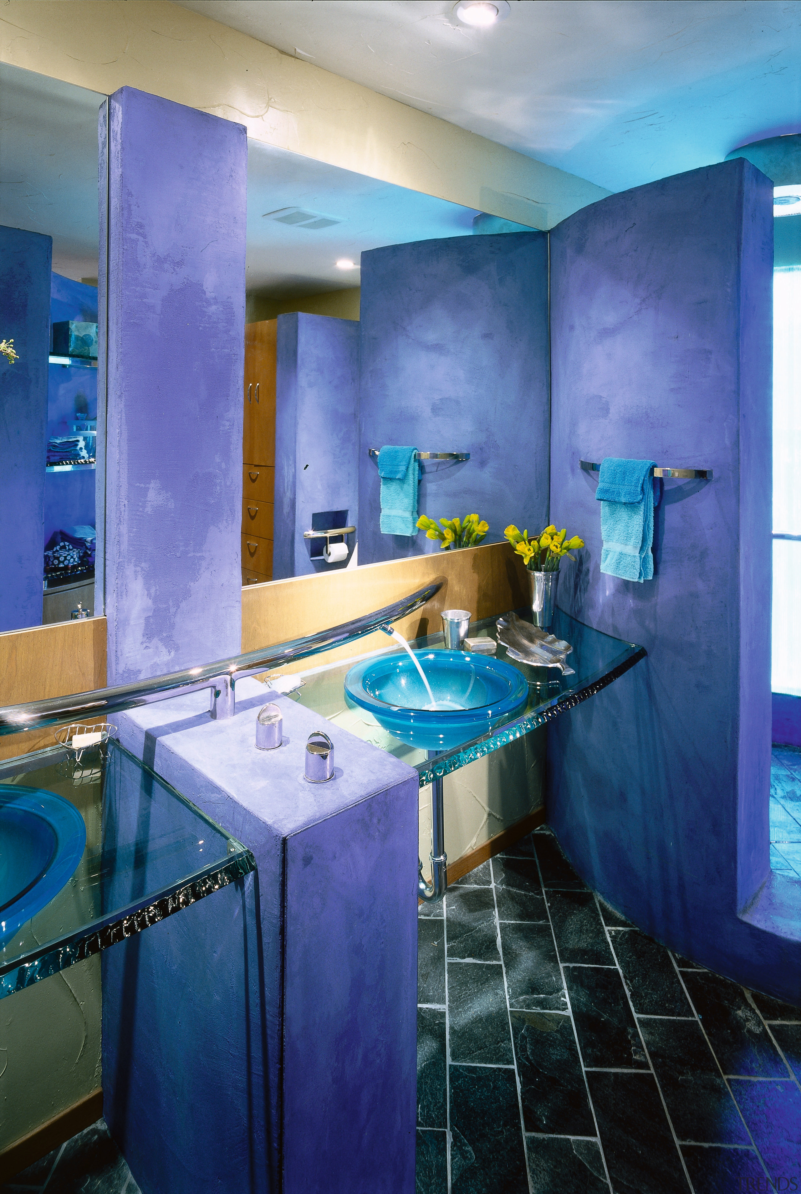 creative bathroom - creative bathroom - architecture | architecture, bathroom, blue, ceiling, interior design, purple, room, blue