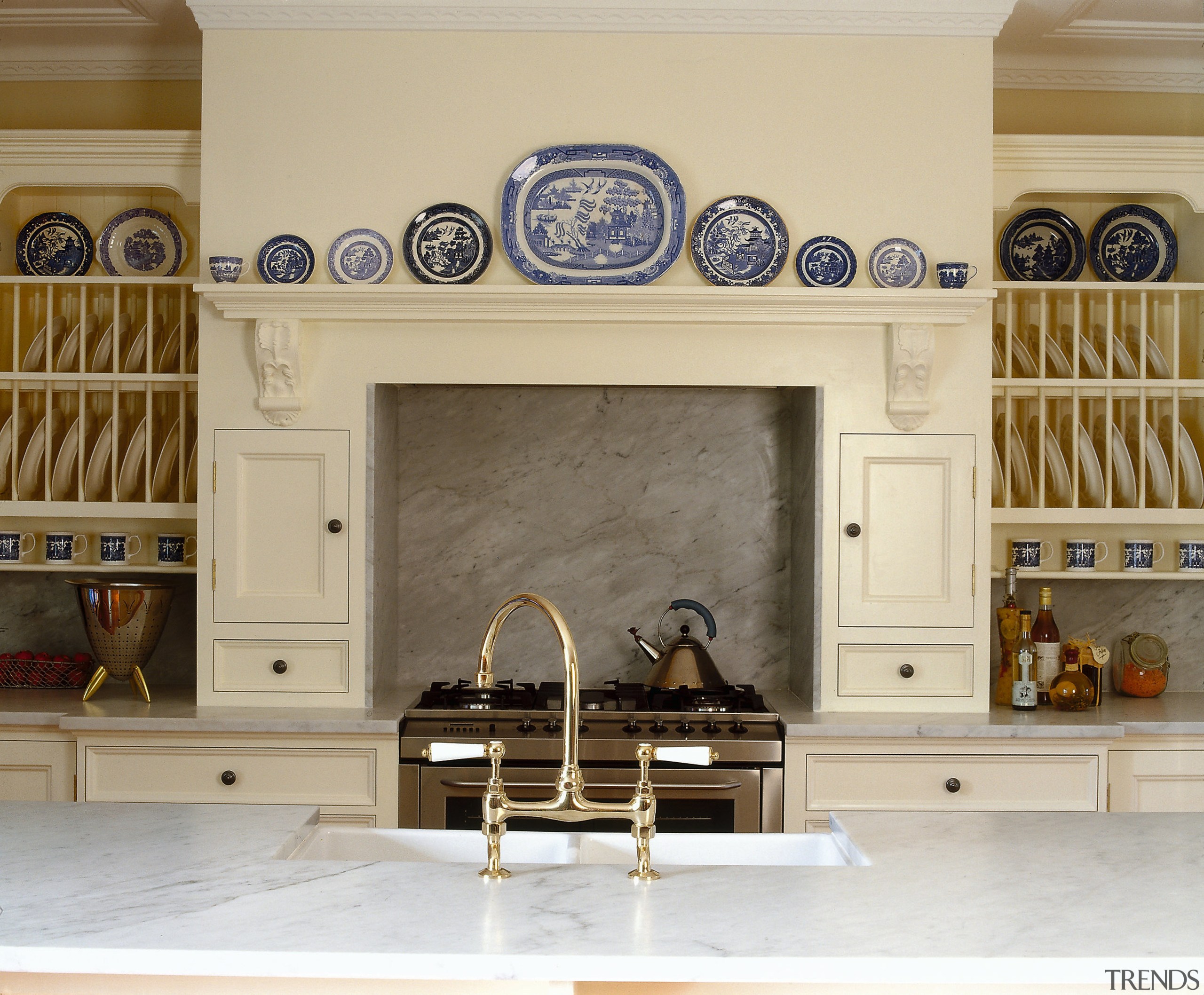 Inner view of the cooktop &amp; benchtop - fireplace, furniture, hearth, interior design, wall, orange, brown