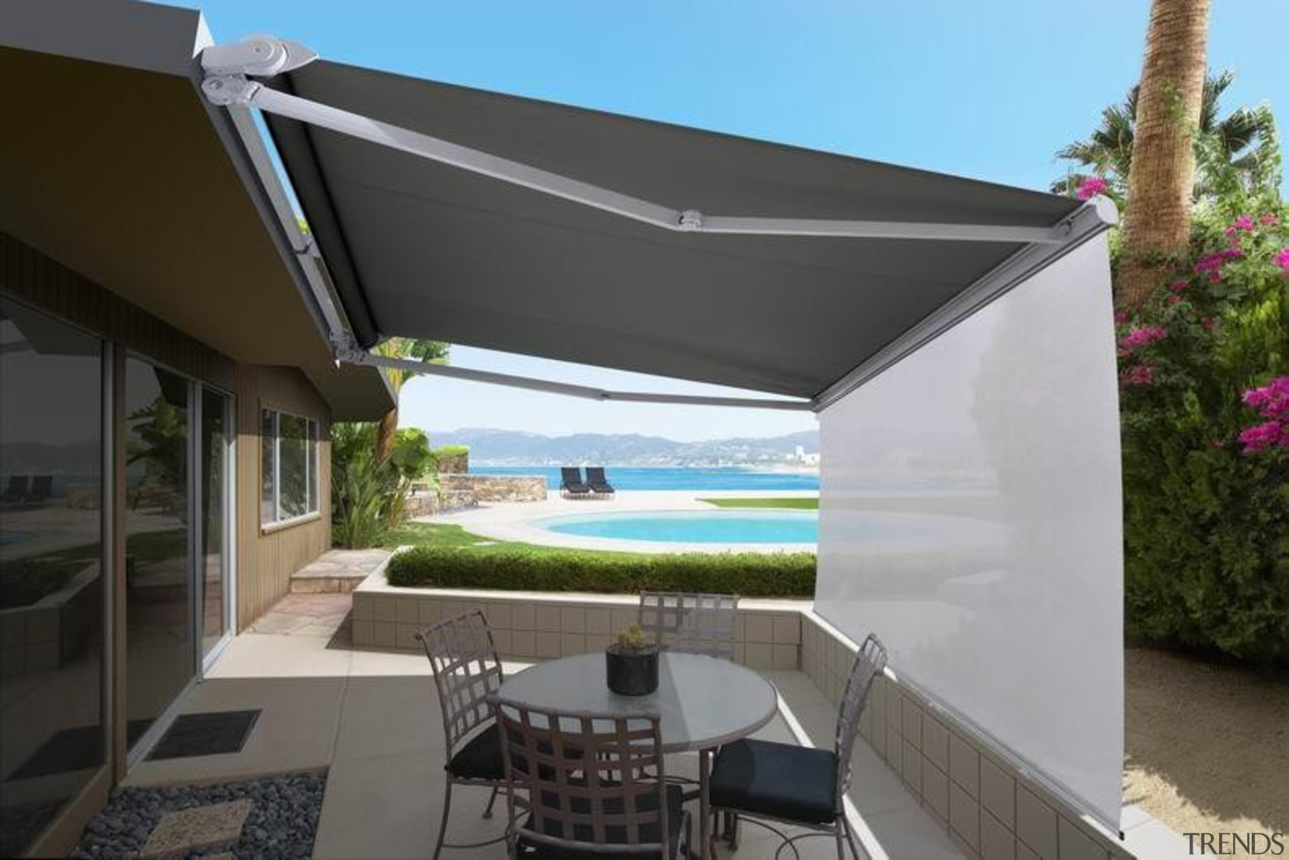 luxaflex ventura awning - luxaflex ventura awning - awning, canopy, house, outdoor structure, property, real estate, roof, shade, black, gray