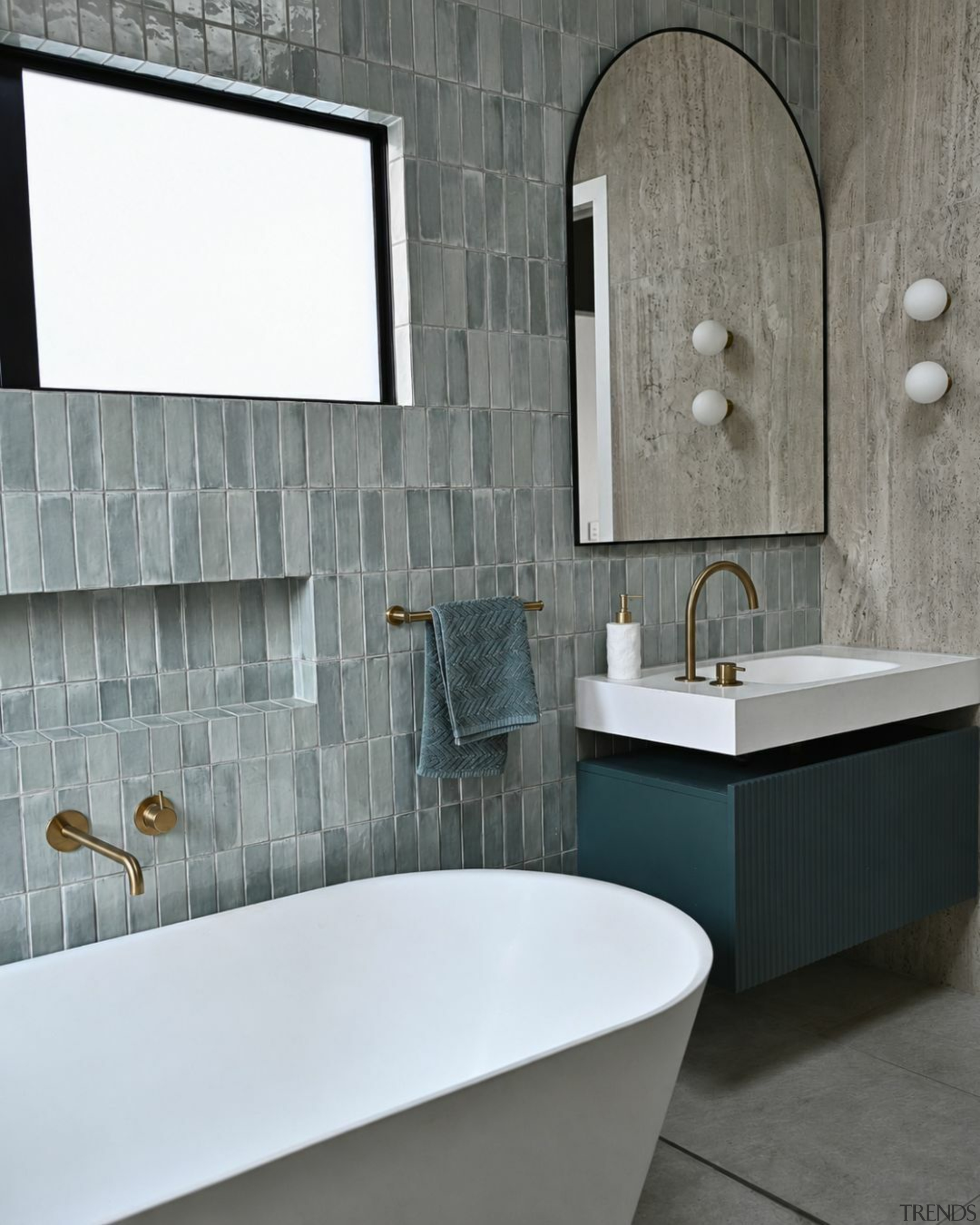 An outdoor floor tile was selected for its 