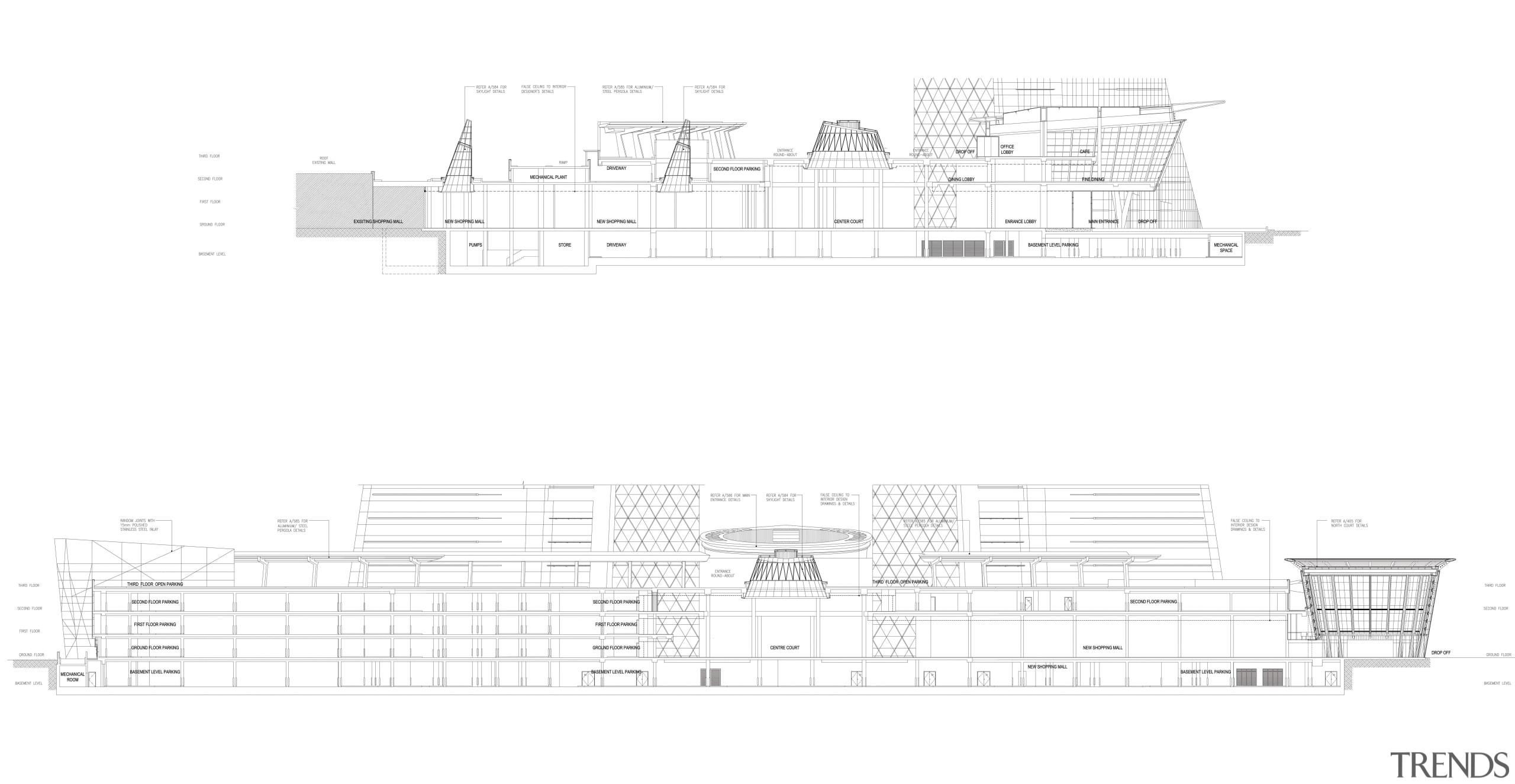 Axonometrics of the Bahrain World Trade Centre. - angle, architecture, area, black and white, design, diagram, drawing, elevation, floor plan, font, line, monochrome, plan, product, product design, structure, text, urban design, white