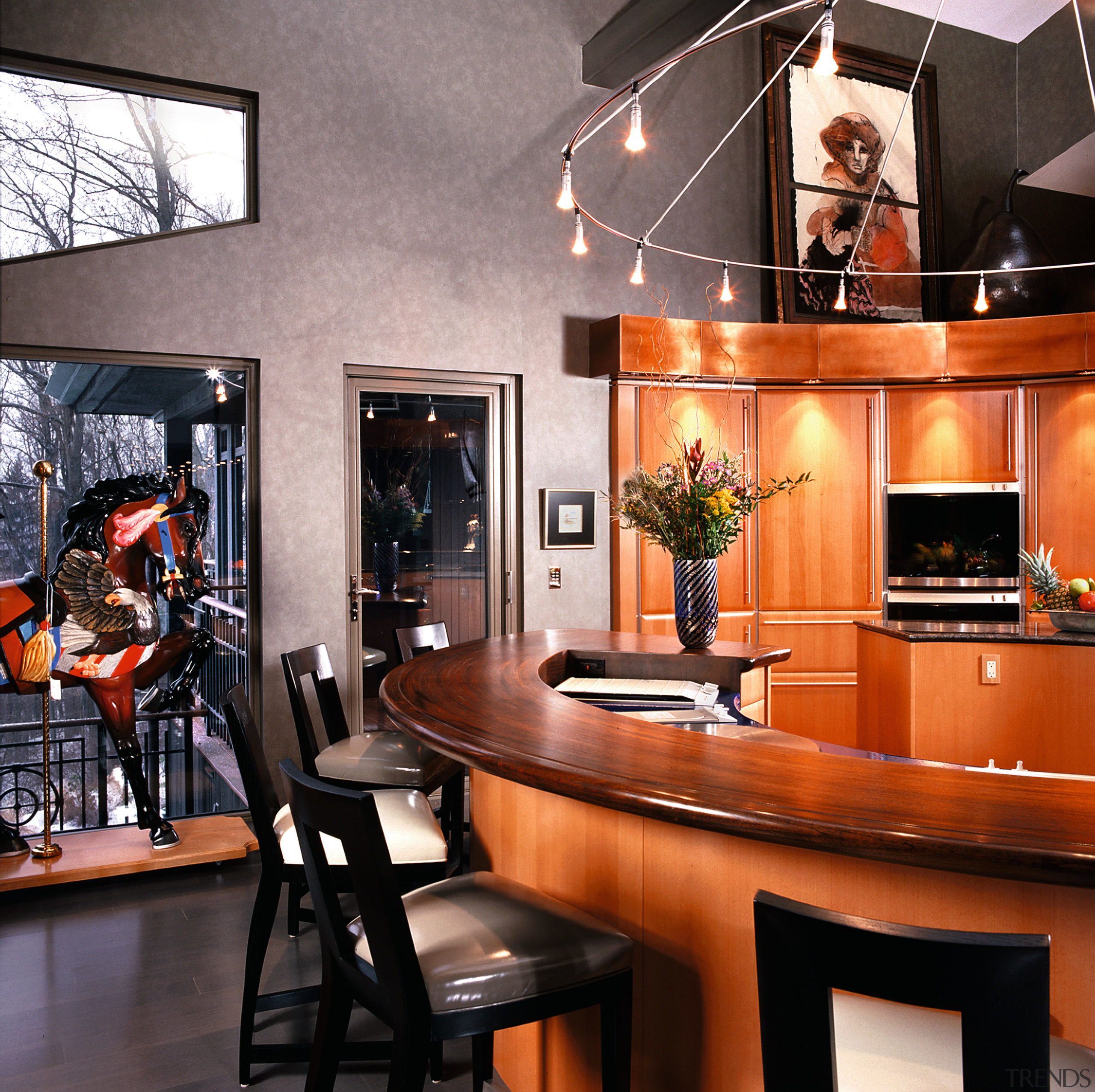 Close view of this kitchen - Close view dining room, furniture, interior design, room, table, black