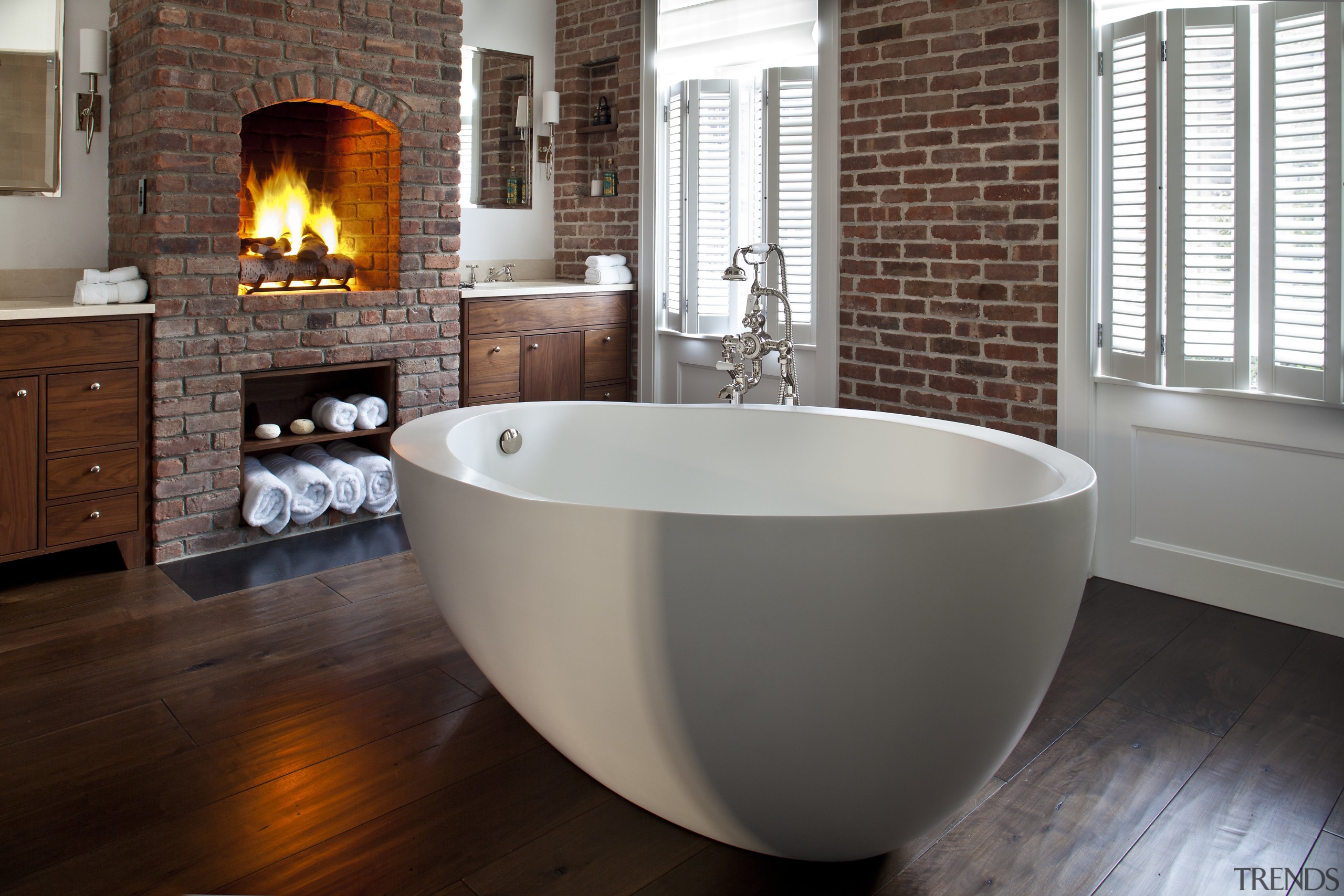 Master bathroom in Manhattan townhouse remodel - Master bathroom, bathtub, floor, flooring, hardwood, interior design, plumbing fixture, room, sink, tile, wood flooring, gray