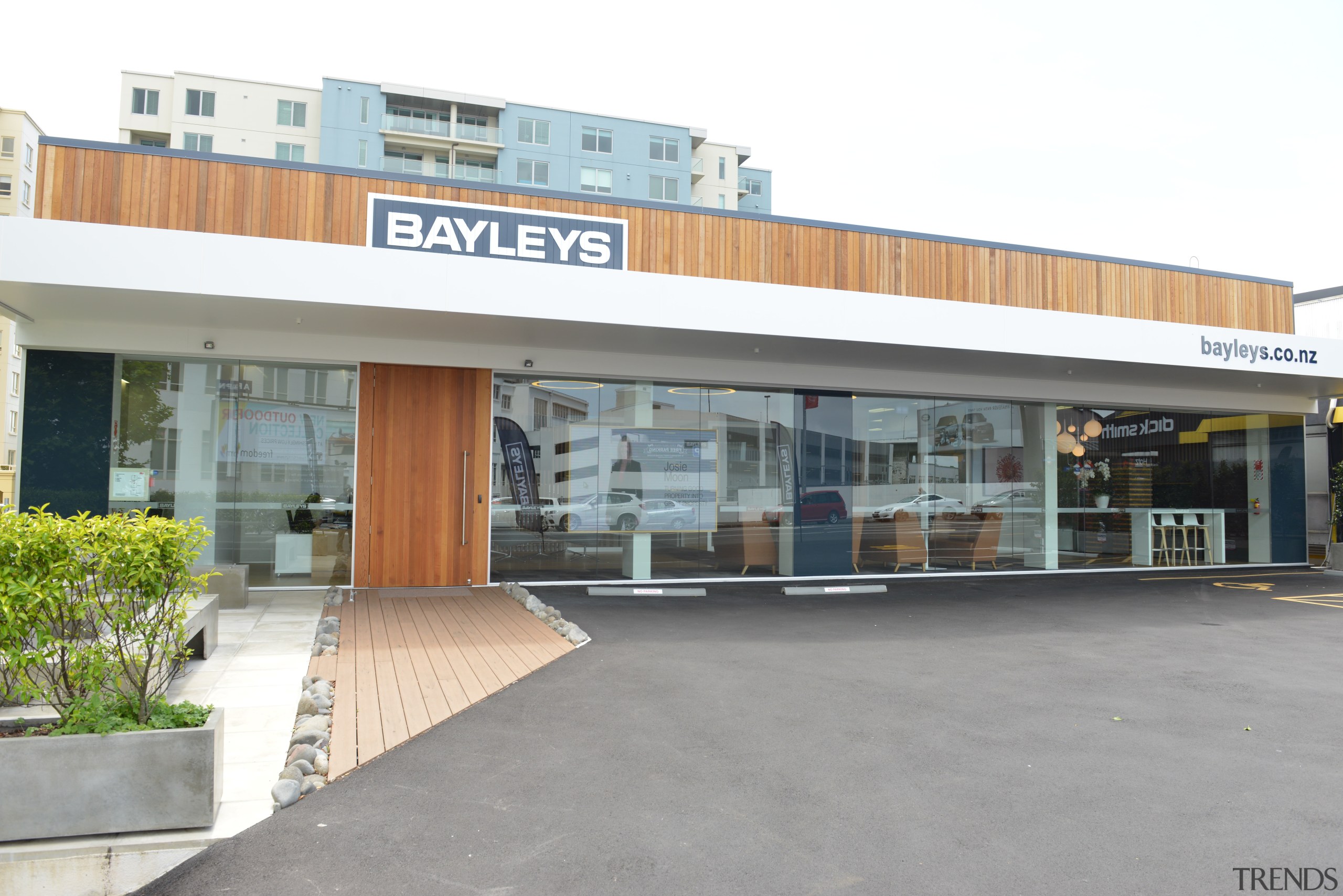 The new office for Bayleys in Remuera Road, real estate, gray, white