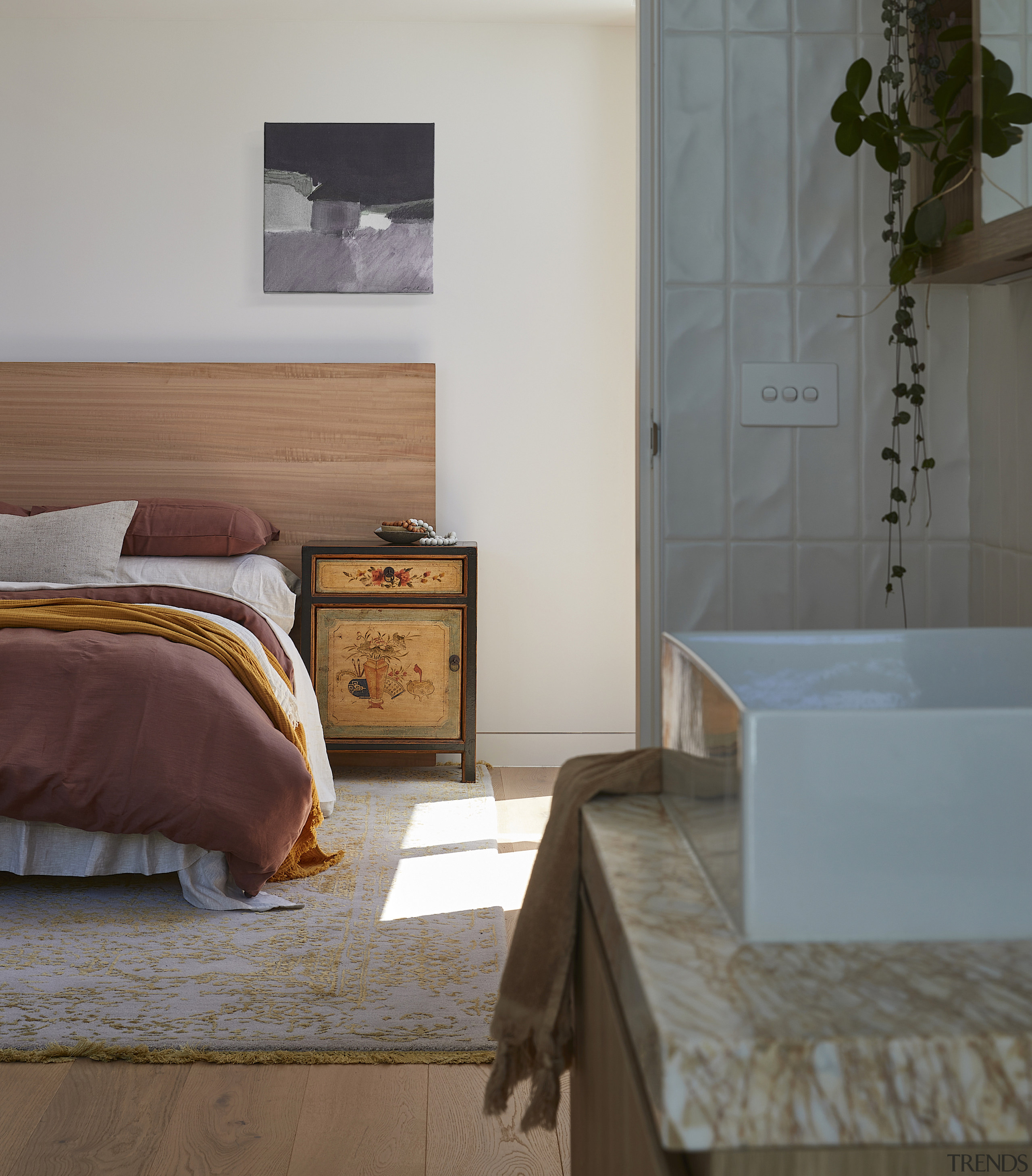 Looking back into the master bedroom from the 