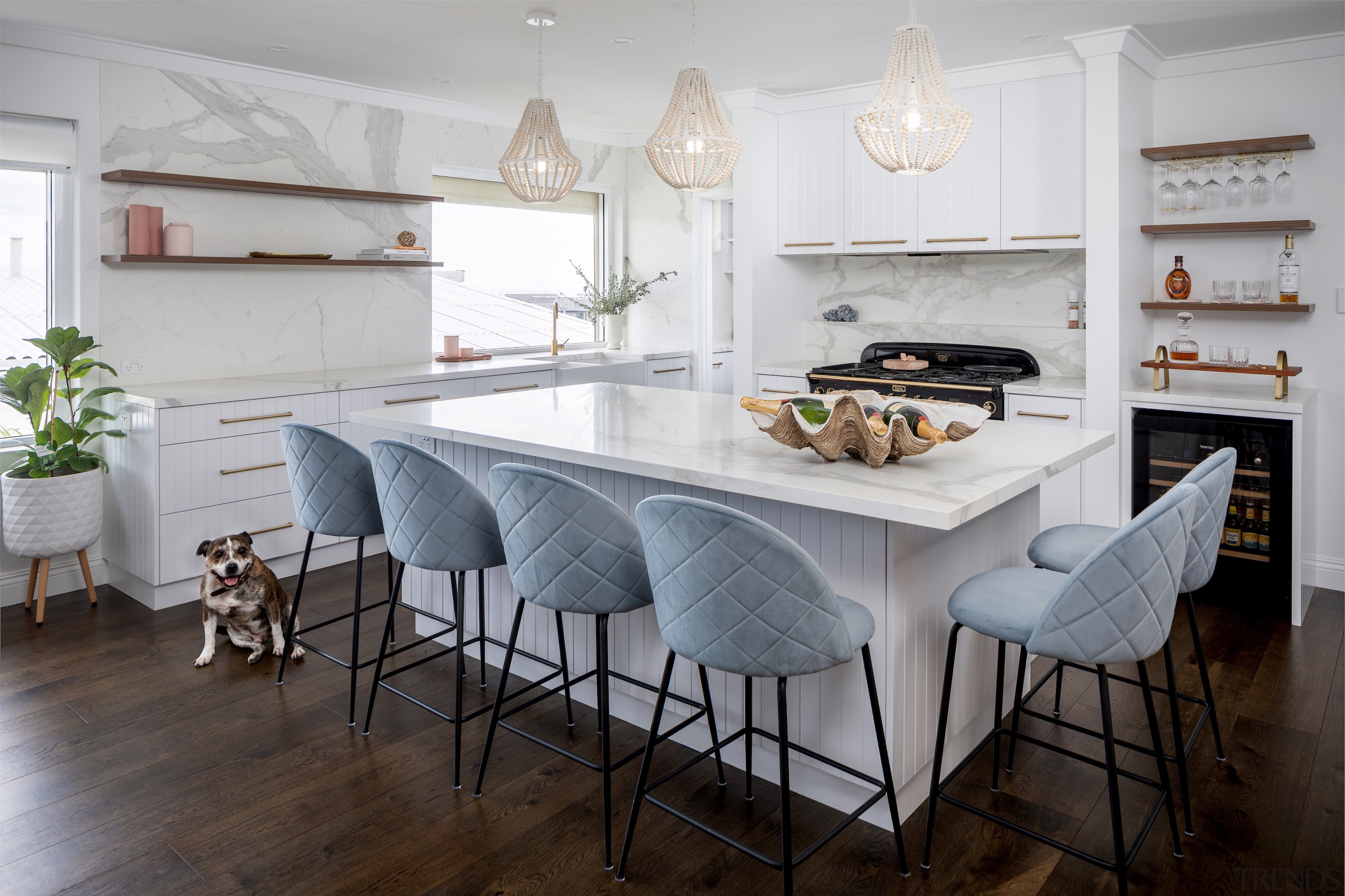 The kitchen in this major renovation makes much 