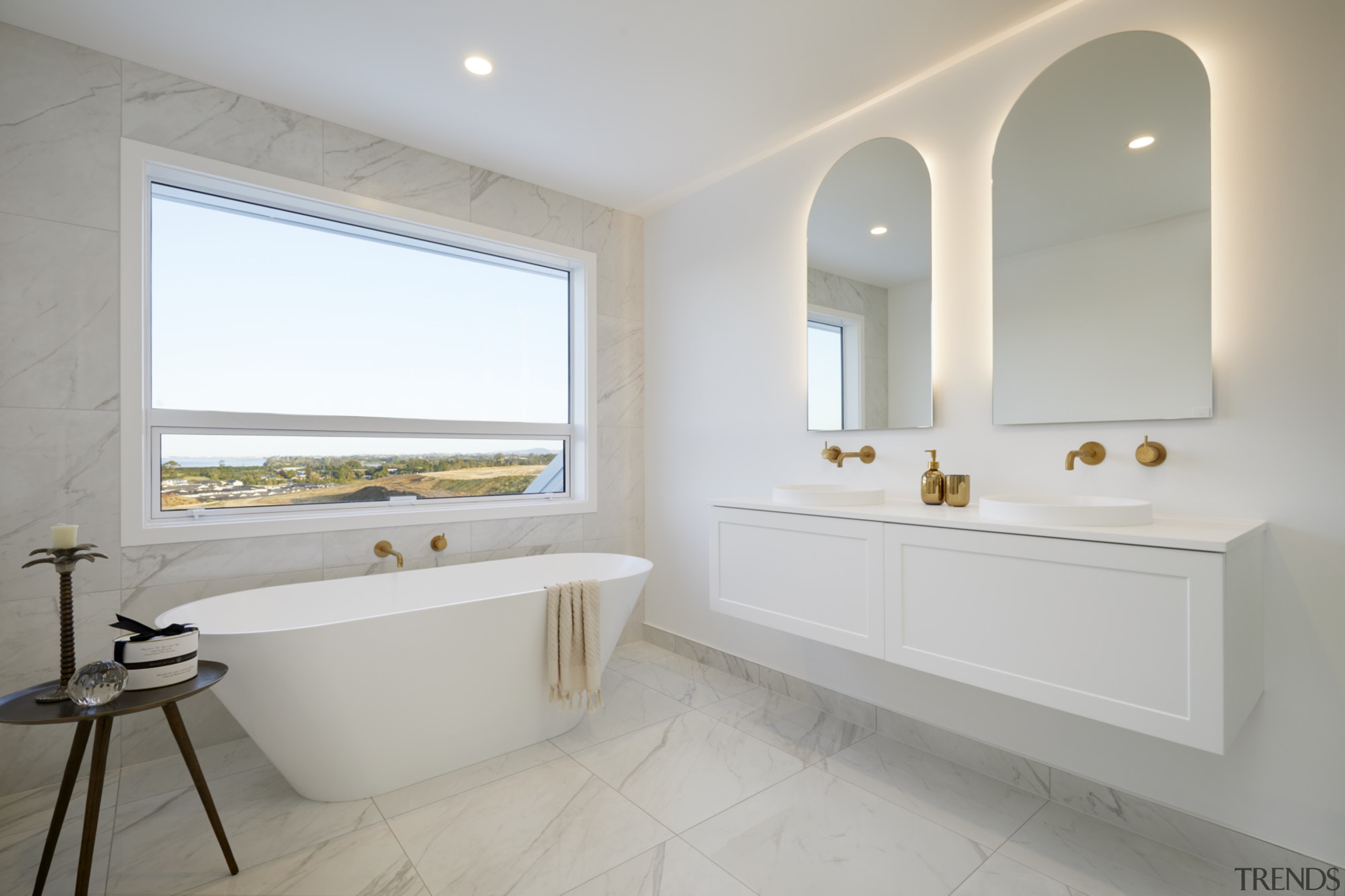 From a freestanding tub to back lit vanity 