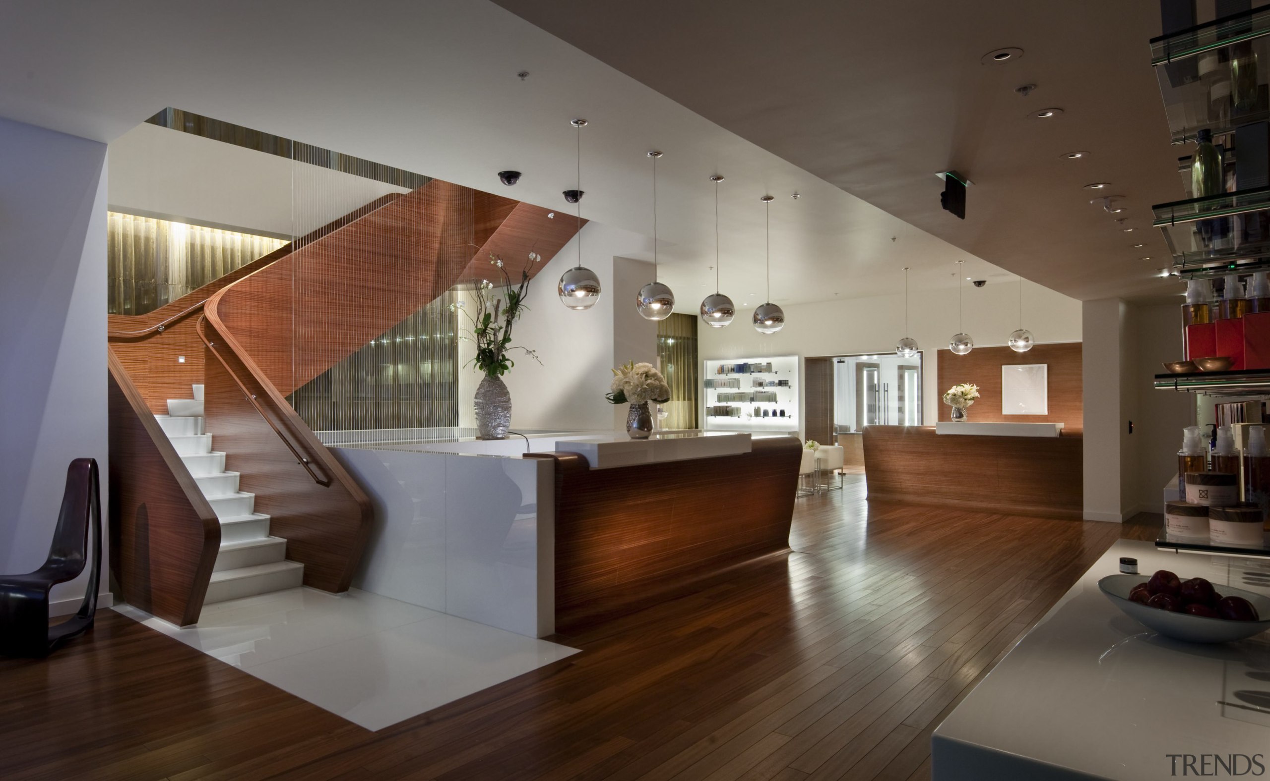 CityCenter, Las Vegas - CityCenter, Las Vegas - architecture, ceiling, floor, hardwood, house, interior design, living room, loft, property, real estate, stairs, wood, gray, brown