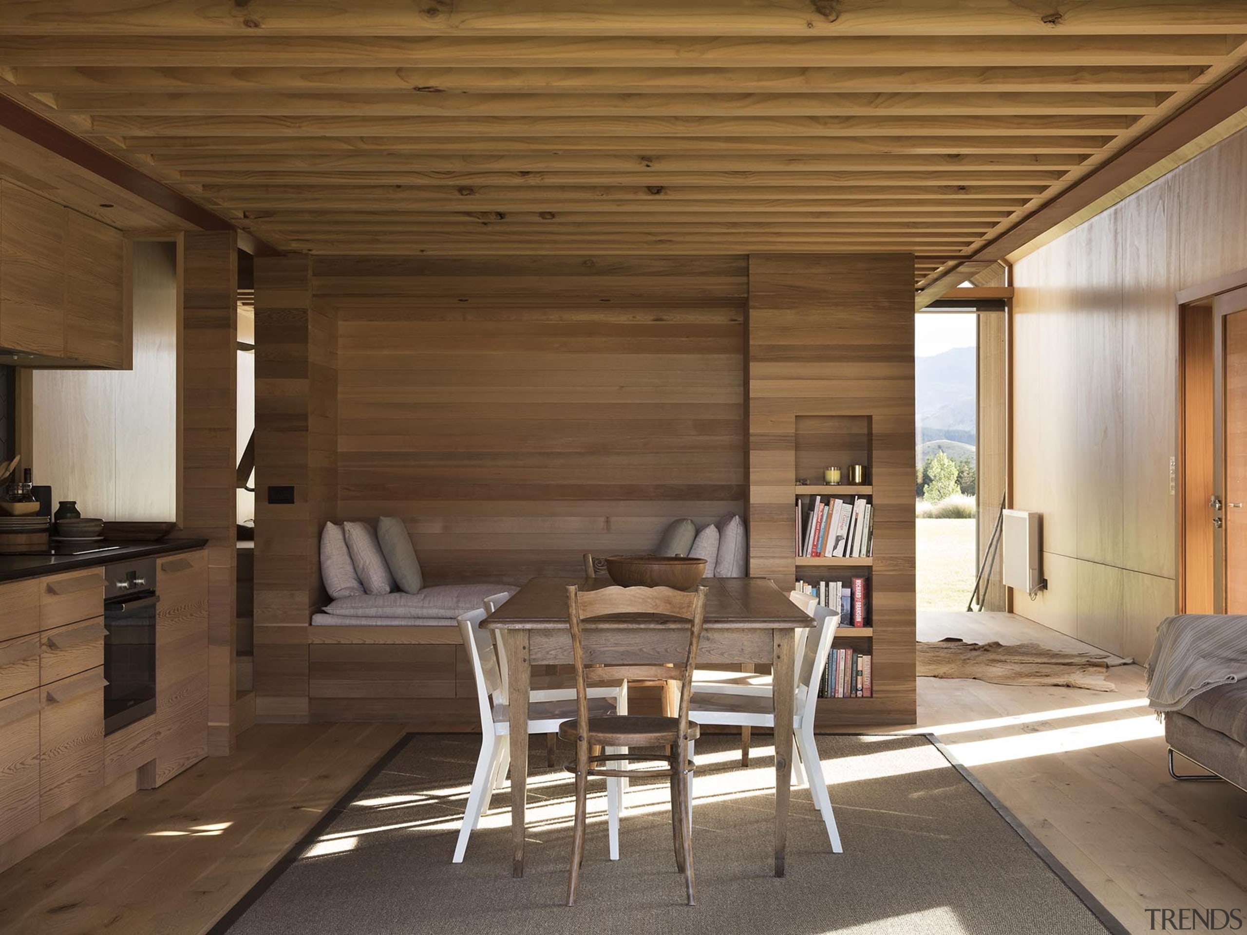Interior Architecture: Station Cabin by Crosson Architects architecture, ceiling, floor, house, interior design, living room, real estate, wood, brown