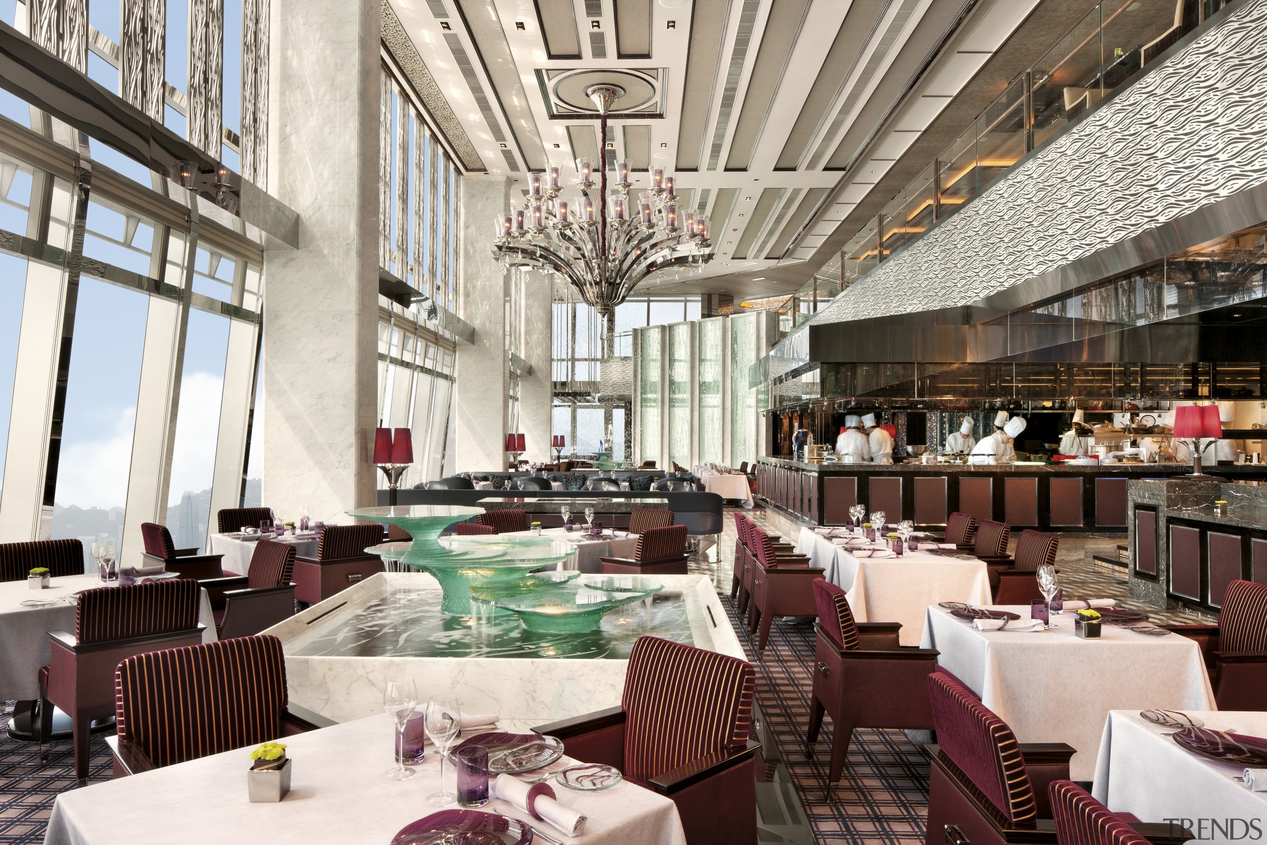 Here is a view of the ICC (International interior design, restaurant, white