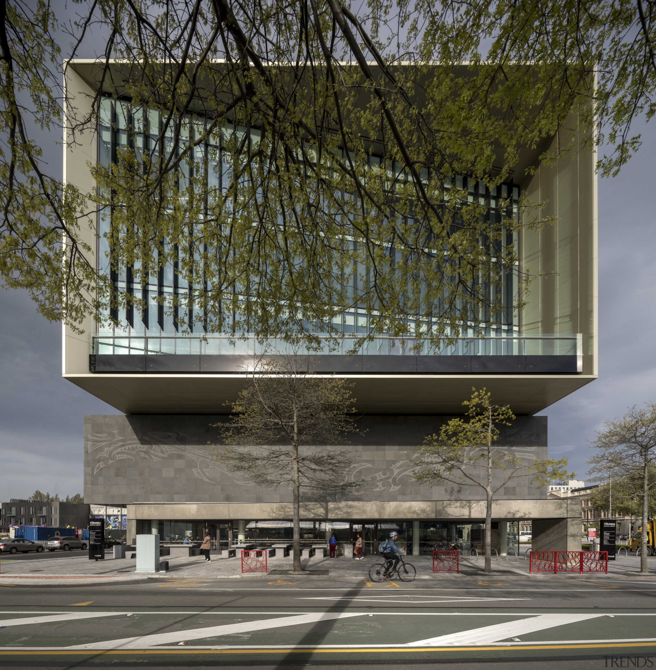 Christchurch Central Library – a celebration of culture architecture, building, condominium, corporate headquarters, facade, headquarters, house, landmark, metropolis, metropolitan area, mixed use, residential area, structure, tree, gray, brown