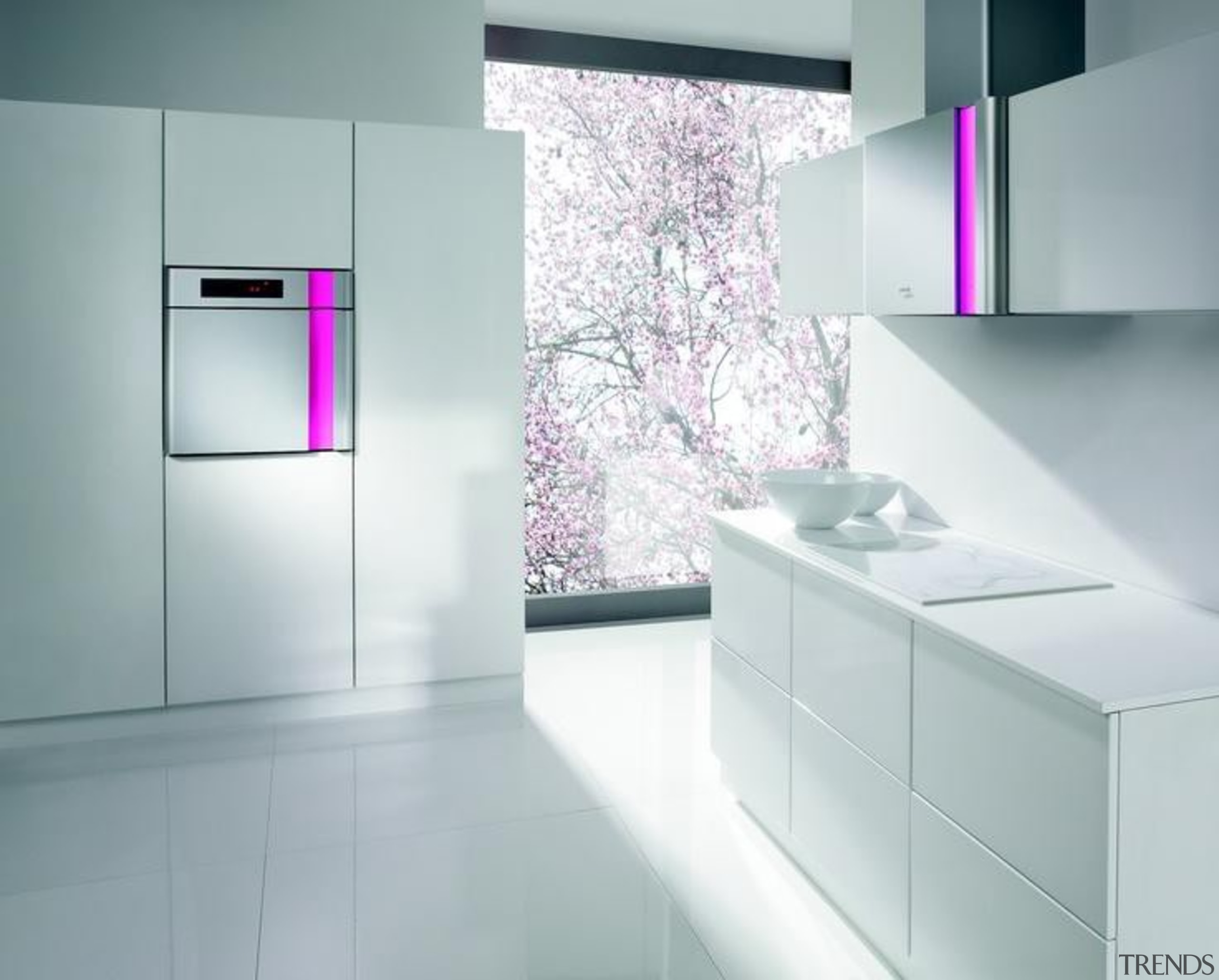 Kitchen design and appliances by  by Karim bathroom, bathroom accessory, bathroom cabinet, floor, furniture, glass, interior design, kitchen, product, product design, purple, sink, tap, gray