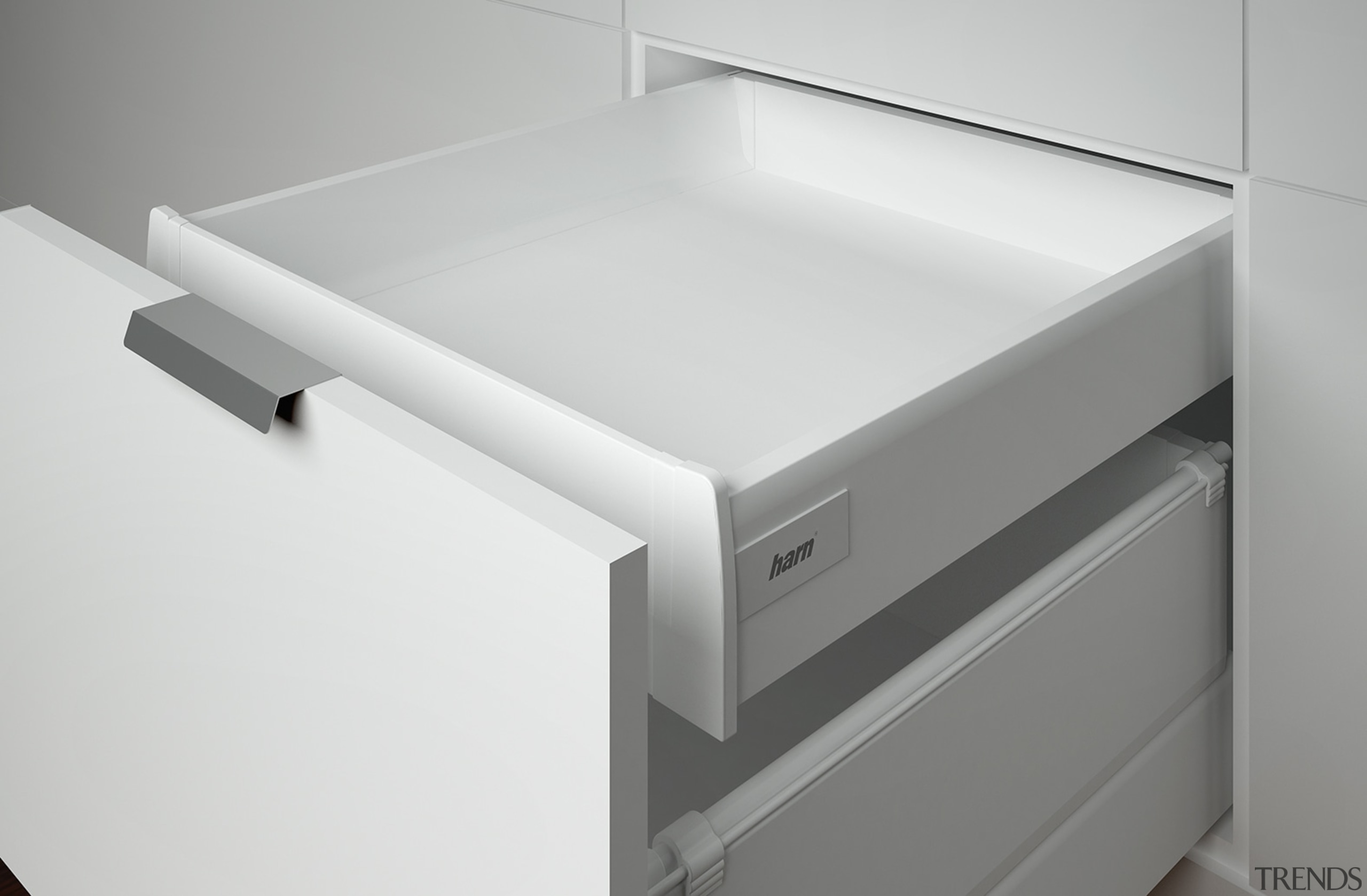 The ‘S’ drawer models have a drawer side chest of drawers, drawer, furniture, product, white, gray