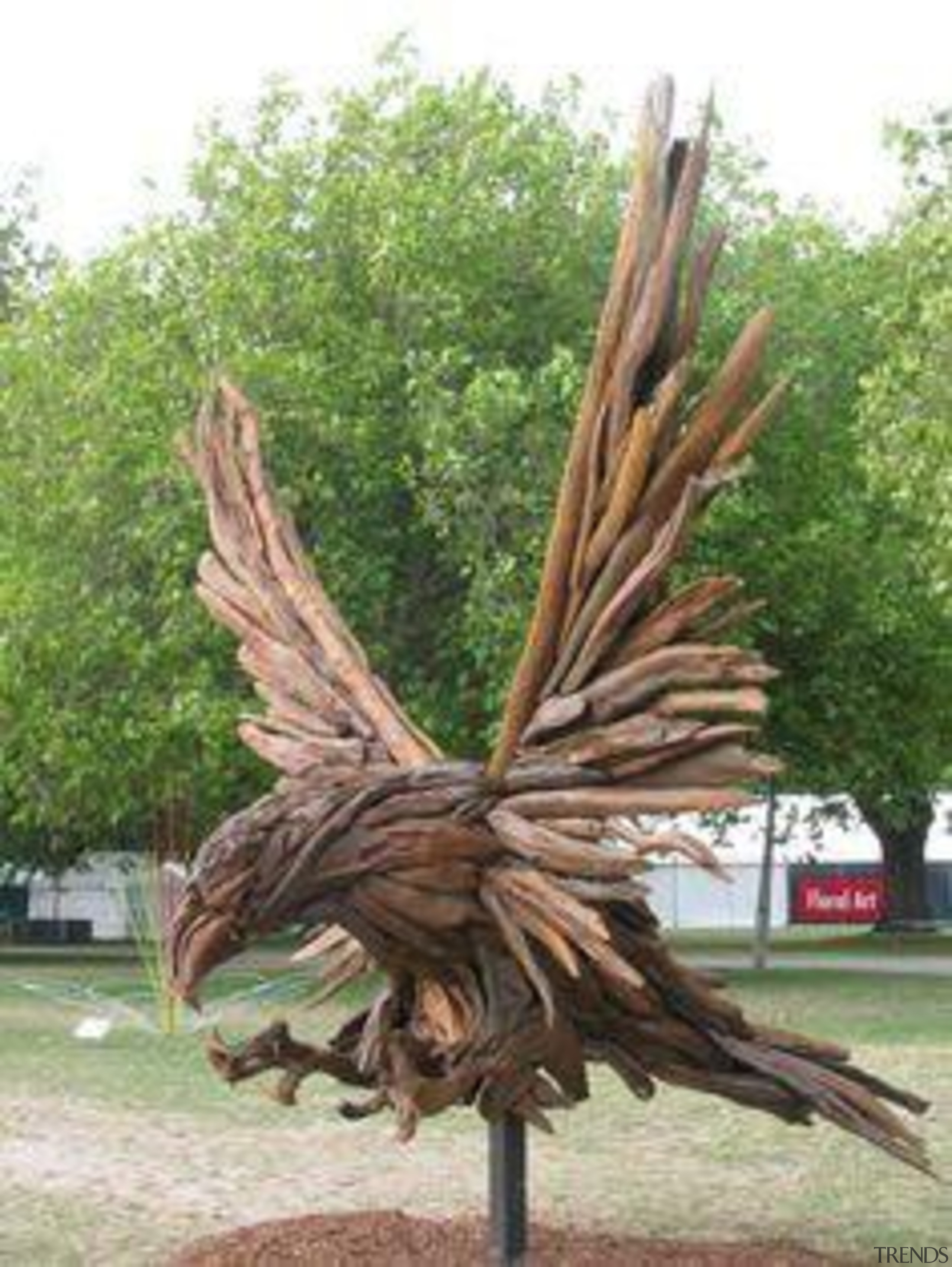 At Ellerslie International Flower Show - At Ellerslie beak, chainsaw carving, driftwood, sculpture, tree, wood, green