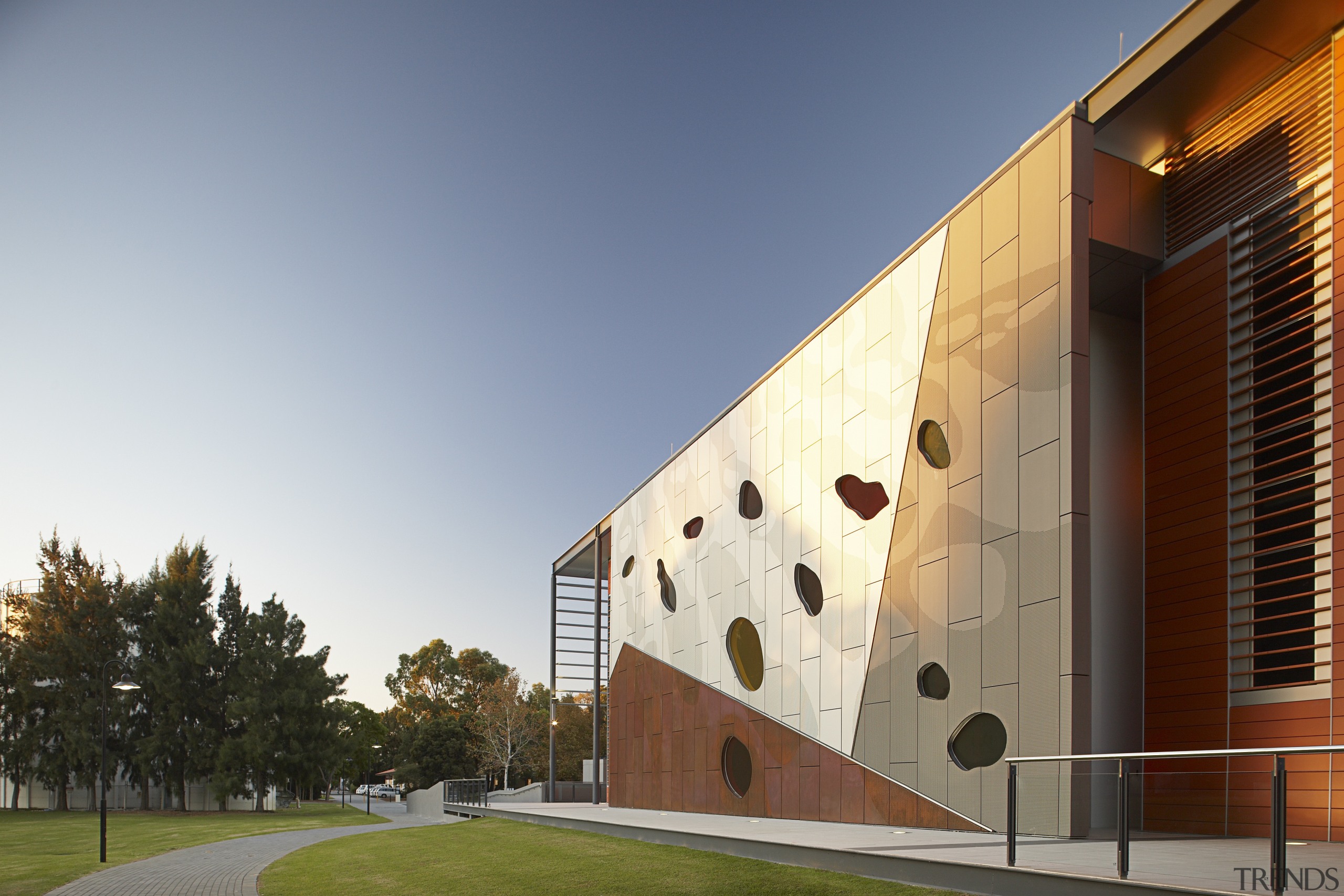 View of the new University of Western Australia's apartment, architecture, building, campus, commercial building, corporate headquarters, daytime, facade, headquarters, home, house, mixed use, real estate, residential area, sky