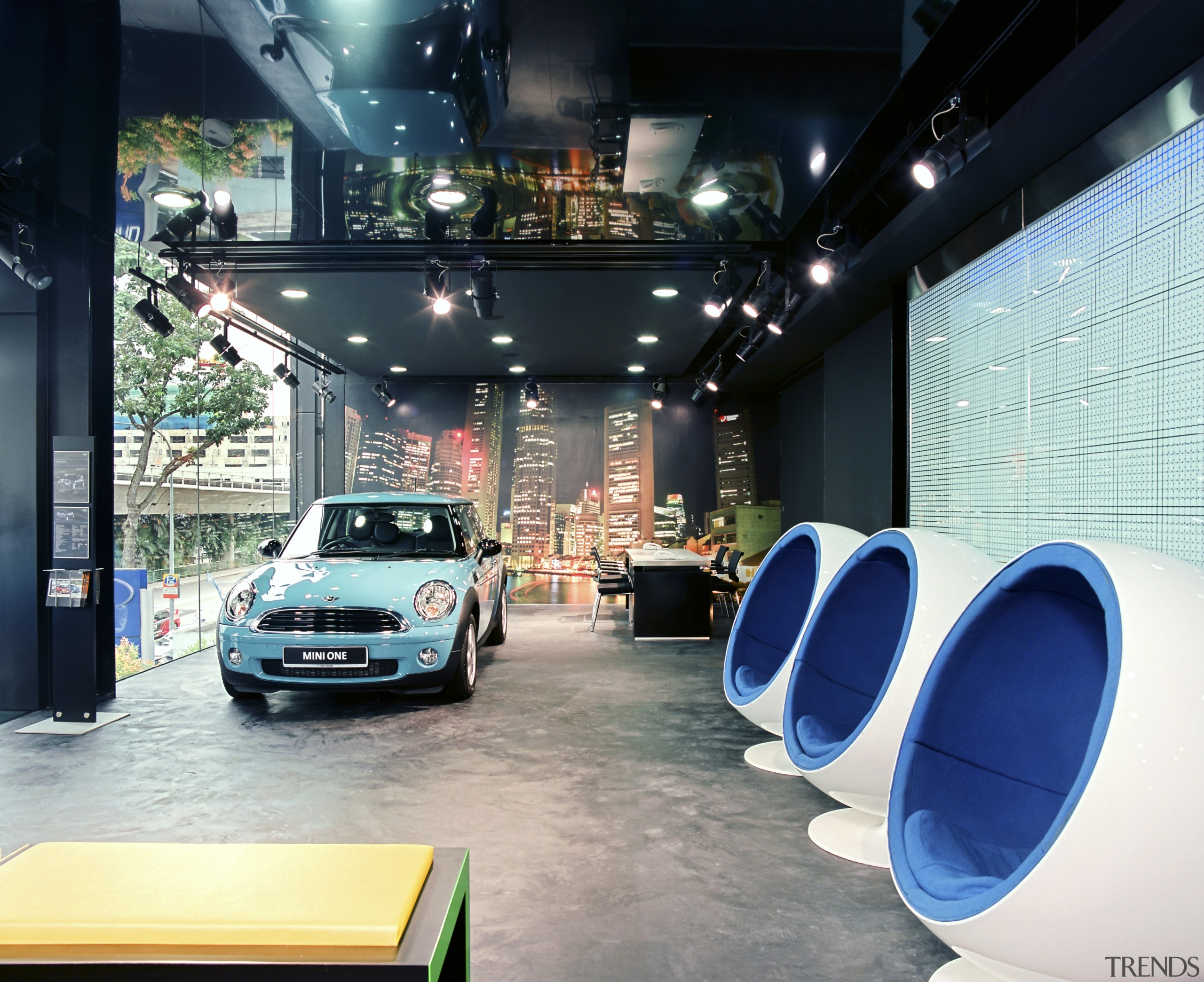 Accent colours create warm and cool atmospheres in auto show, automotive design, car, motor vehicle, vehicle, black