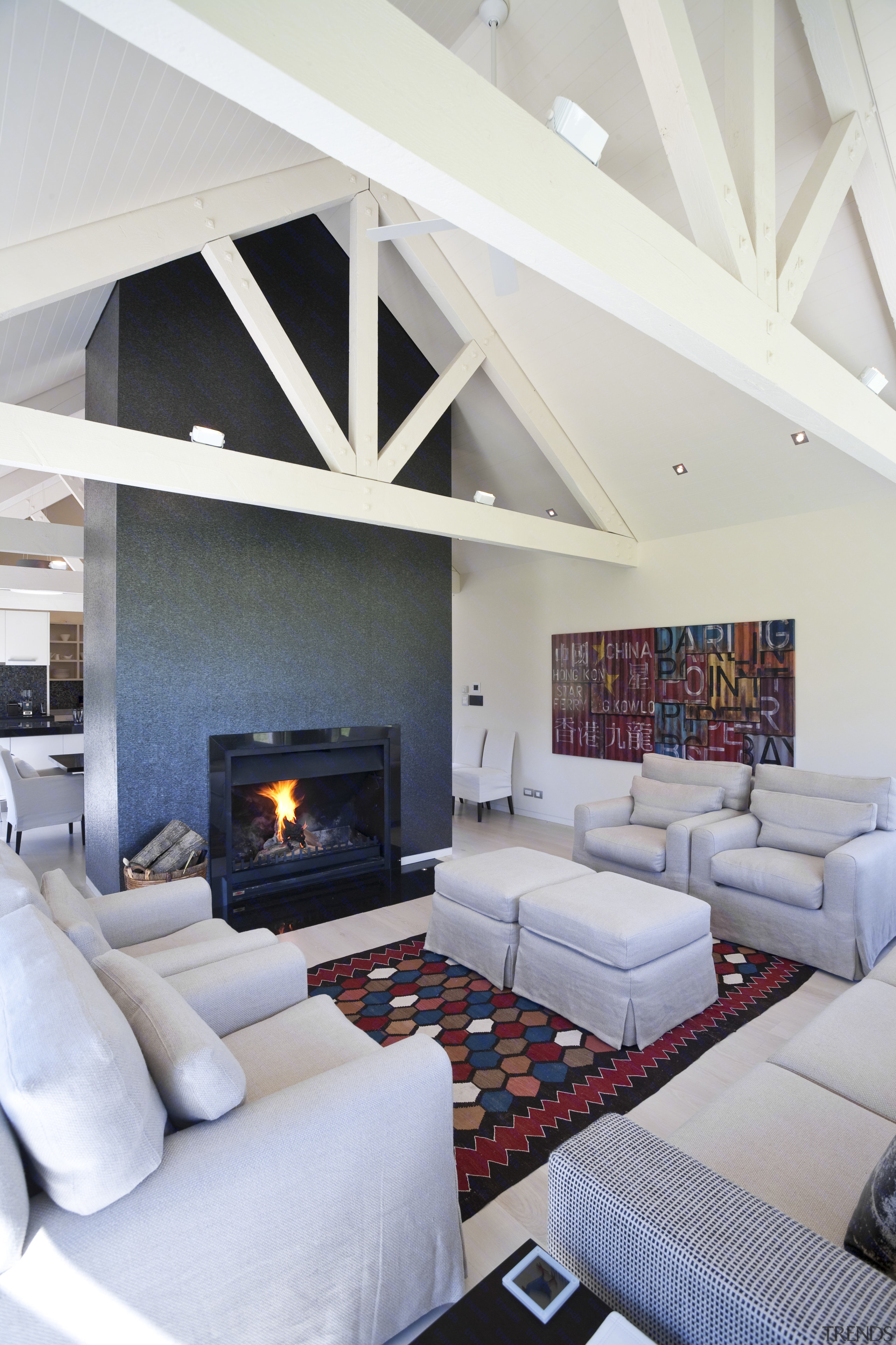 View Of Lounge Which Features Sofas, White Oak Floors, Exposed View Of Lounge Which Features Sofas, White Oak Floors, Exposed