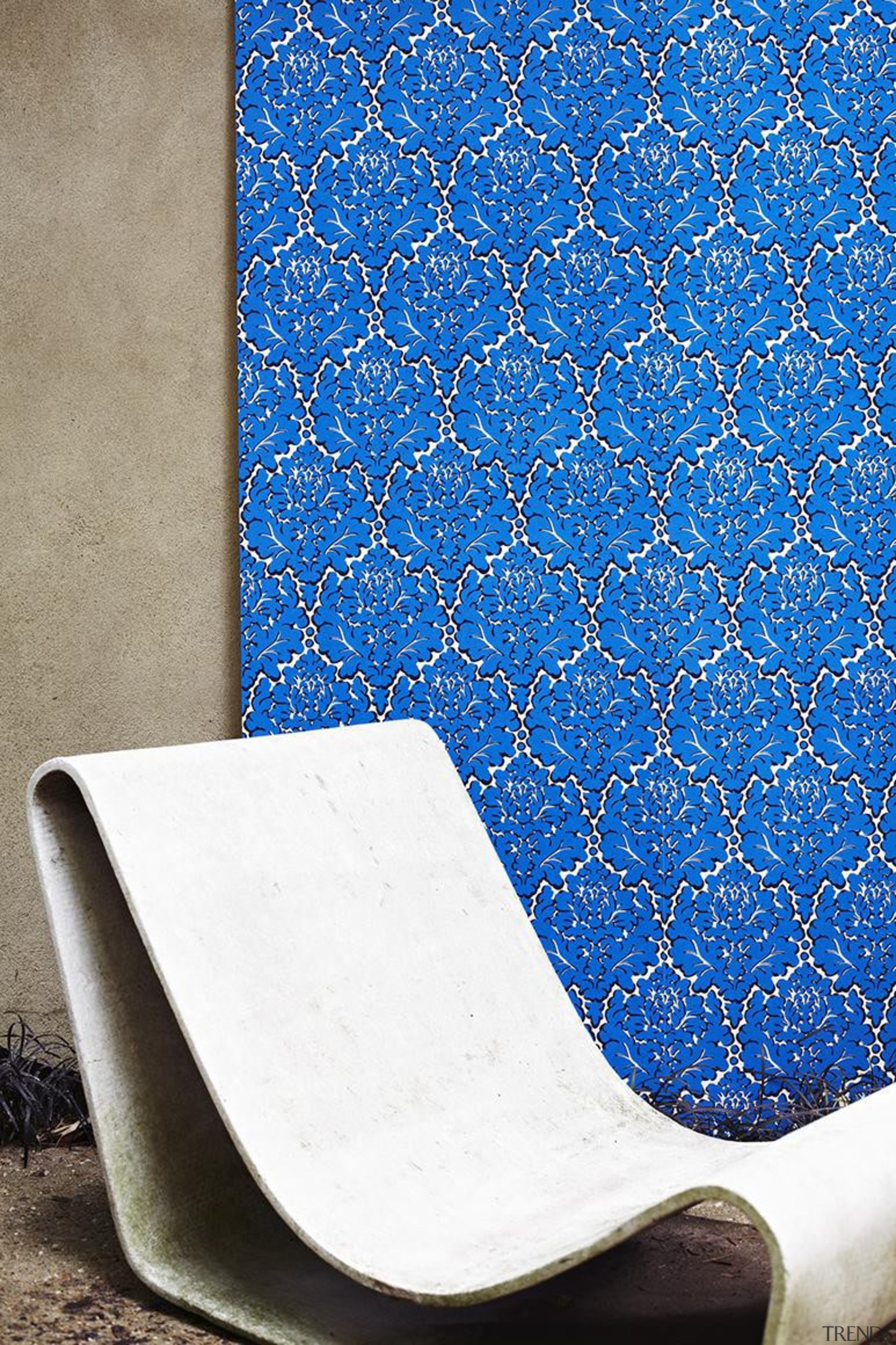 Eley Kishimoto Hand-Printed Wallpaper Collection - Eley Kishimoto blue, chair, design, pattern, product design, wallpaper, blue, white